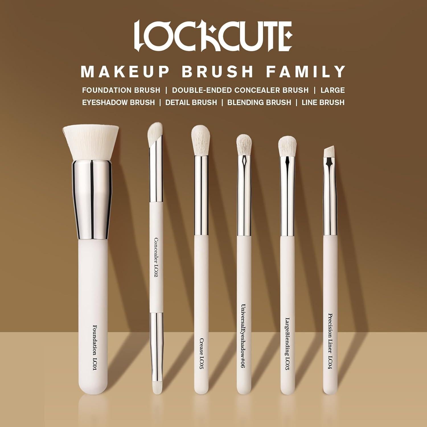 Juego de Pinceles para Sombras de Ojos LOCKCUTE - 4 Piezas