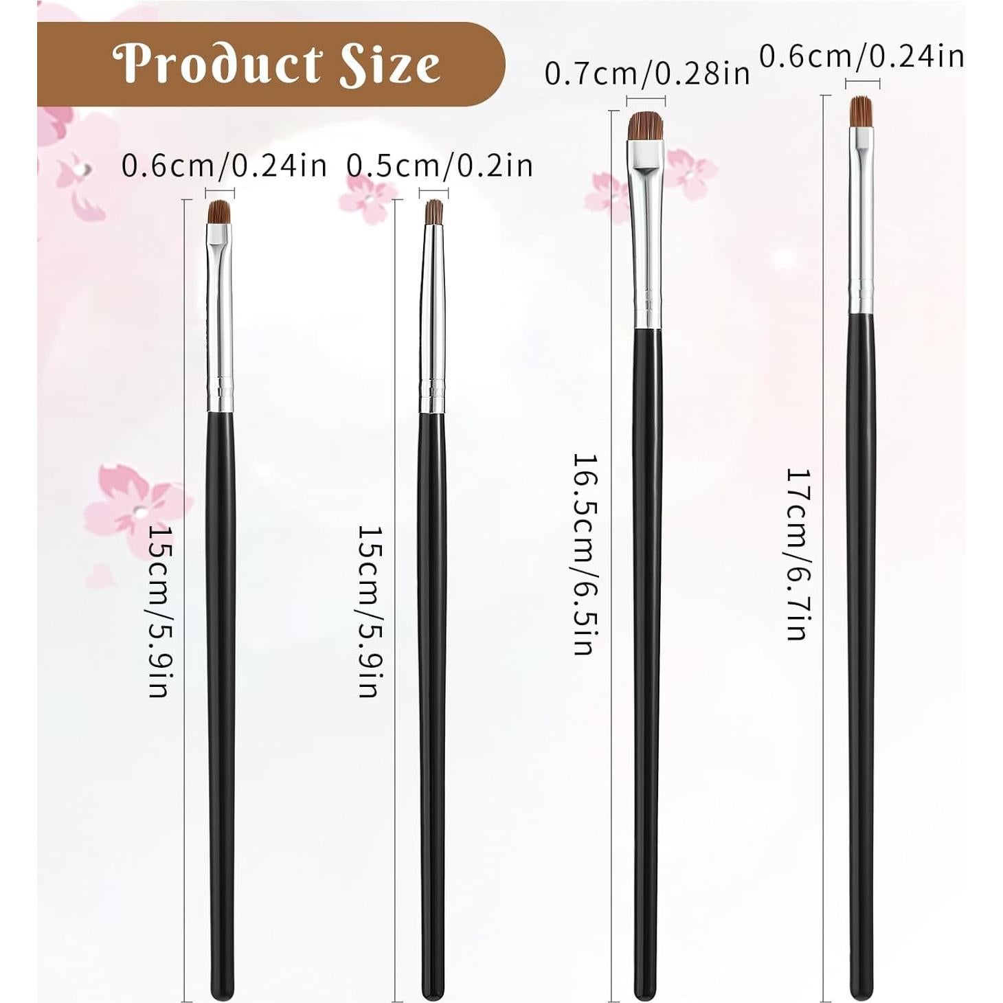 Conjunto de 4 Pinceles Profesionales para Maquillaje de Ojos Abeillo