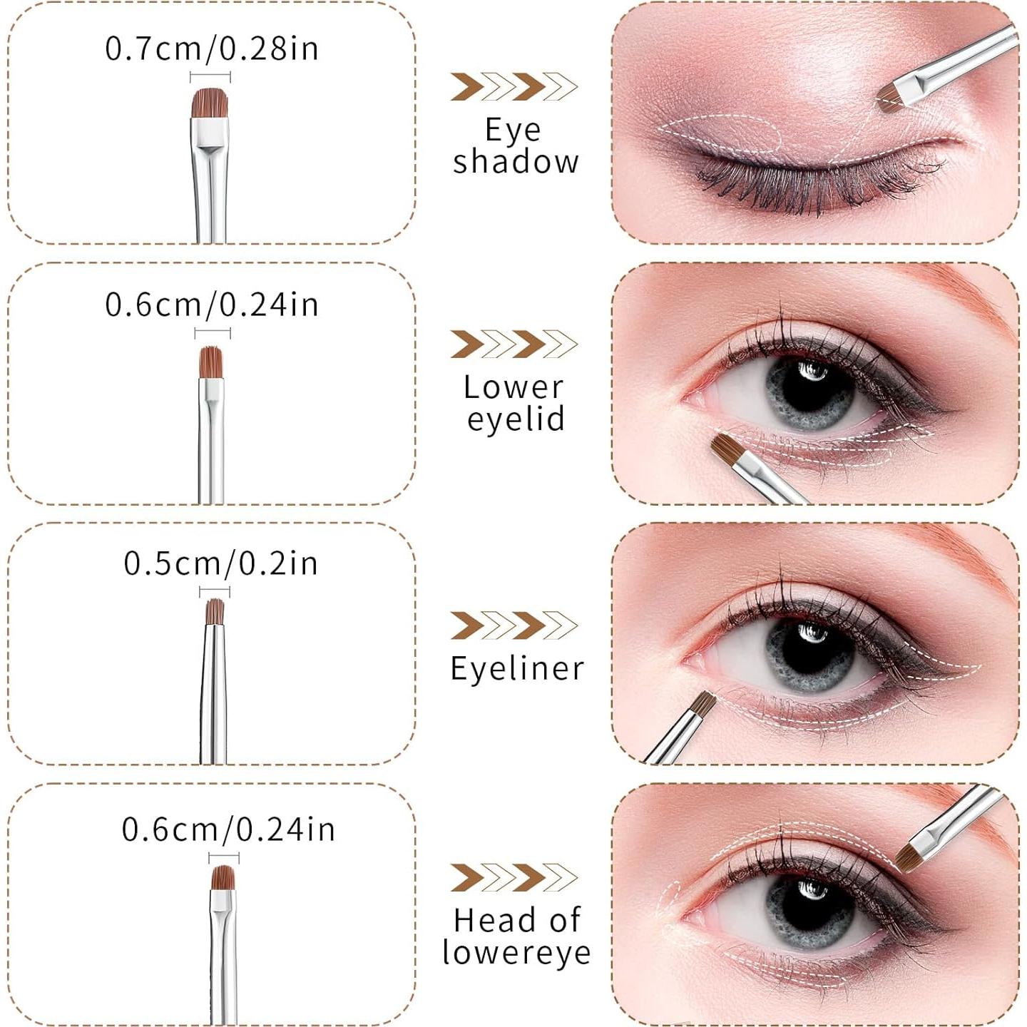 Conjunto de 4 Pinceles Profesionales para Maquillaje de Ojos Abeillo