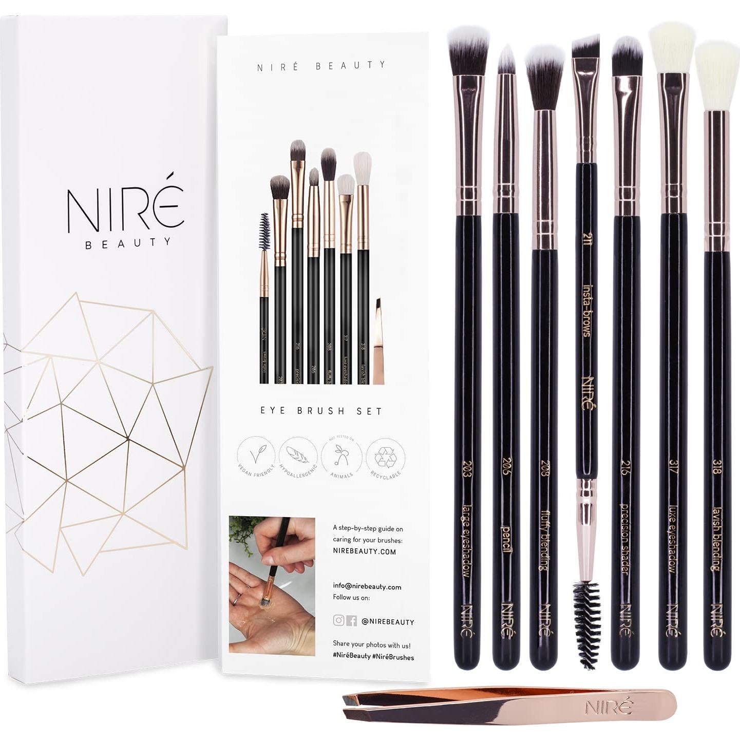 Set de Brochas de Maquillaje Niré - 15 Rostro y 8 Ojos