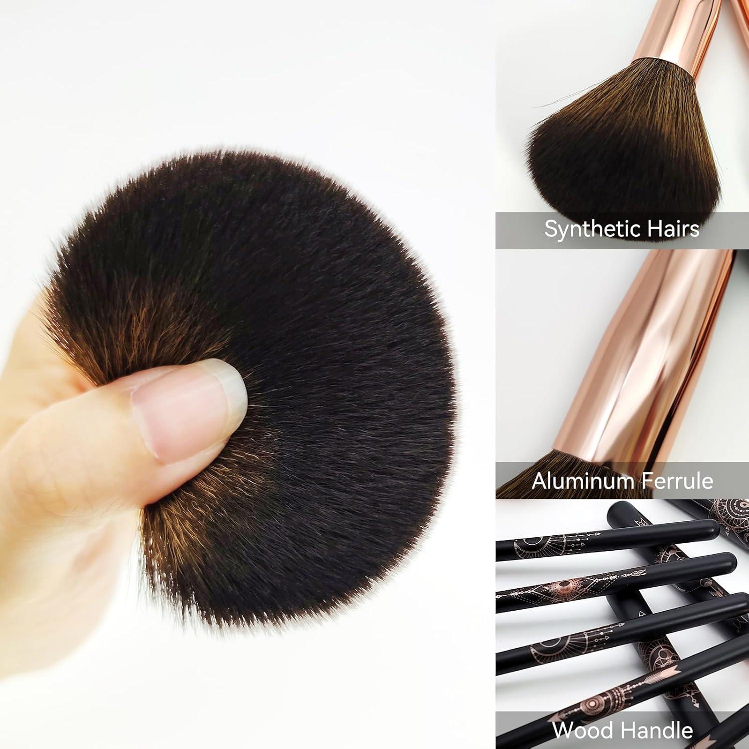 Juego de Brochas de Maquillaje NIZIYI 11 Piezas con Rizador