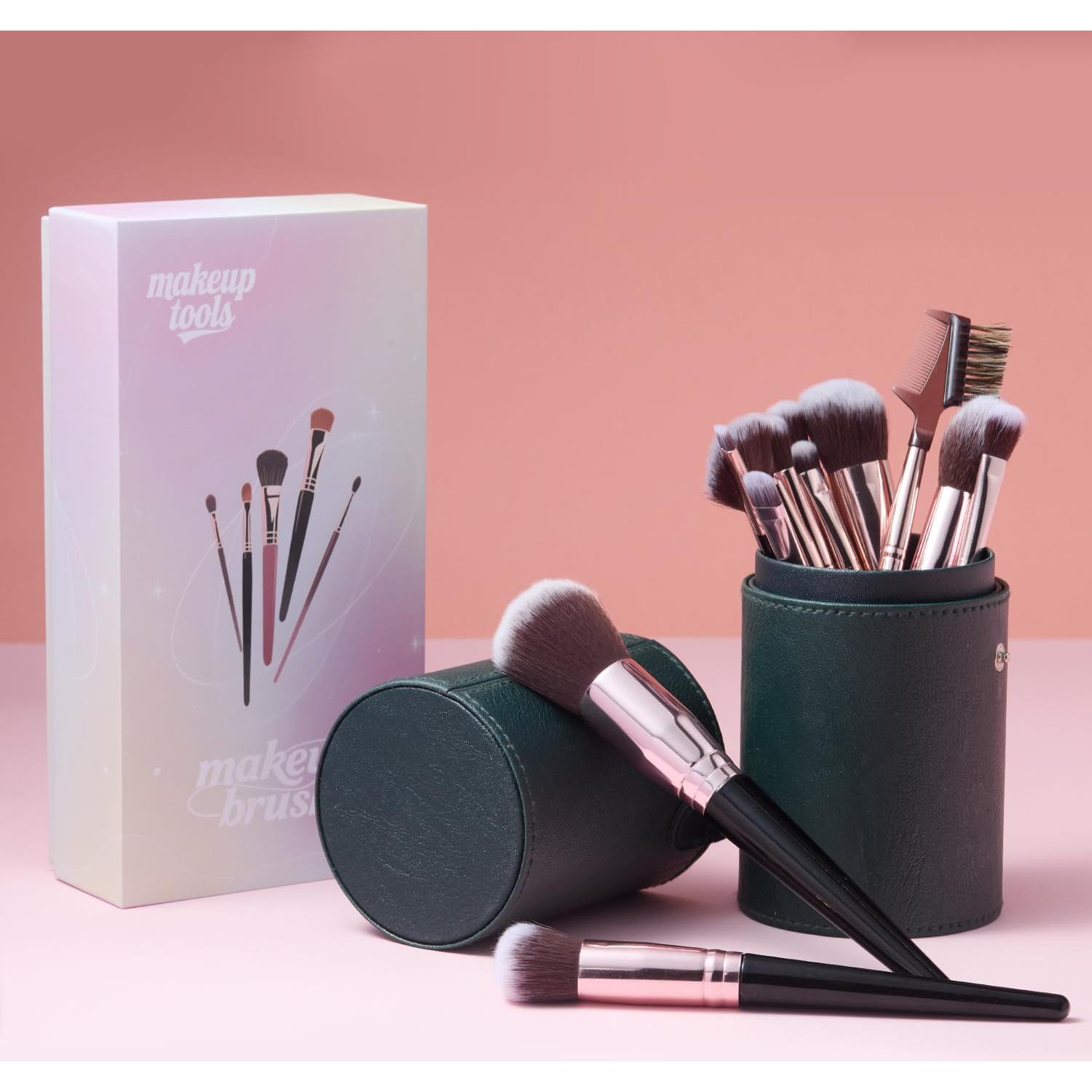 Juego de Brochas de Maquillaje Profesional Brusherina 15 Piezas