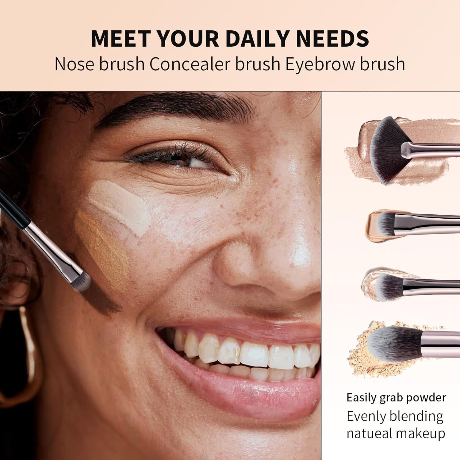 Juego de Brochas de Maquillaje Profesional Brusherina 15 Piezas