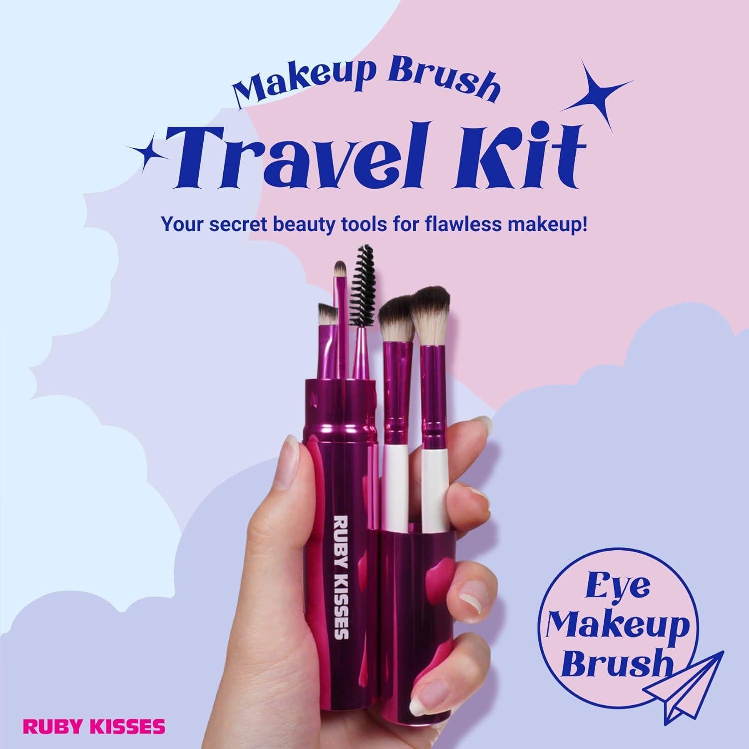 Juego de Brochas de Maquillaje Ruby Kisses 5 Piezas Viaje