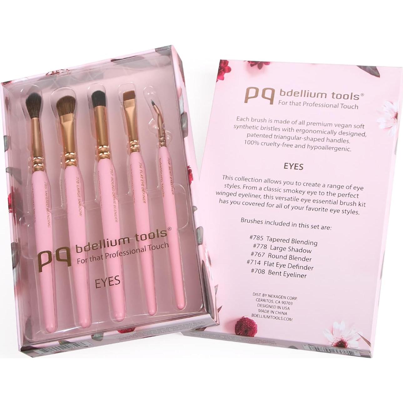 Juego de Pinceles de Maquillaje para Ojos Bdellium Tools - 5 Pcs