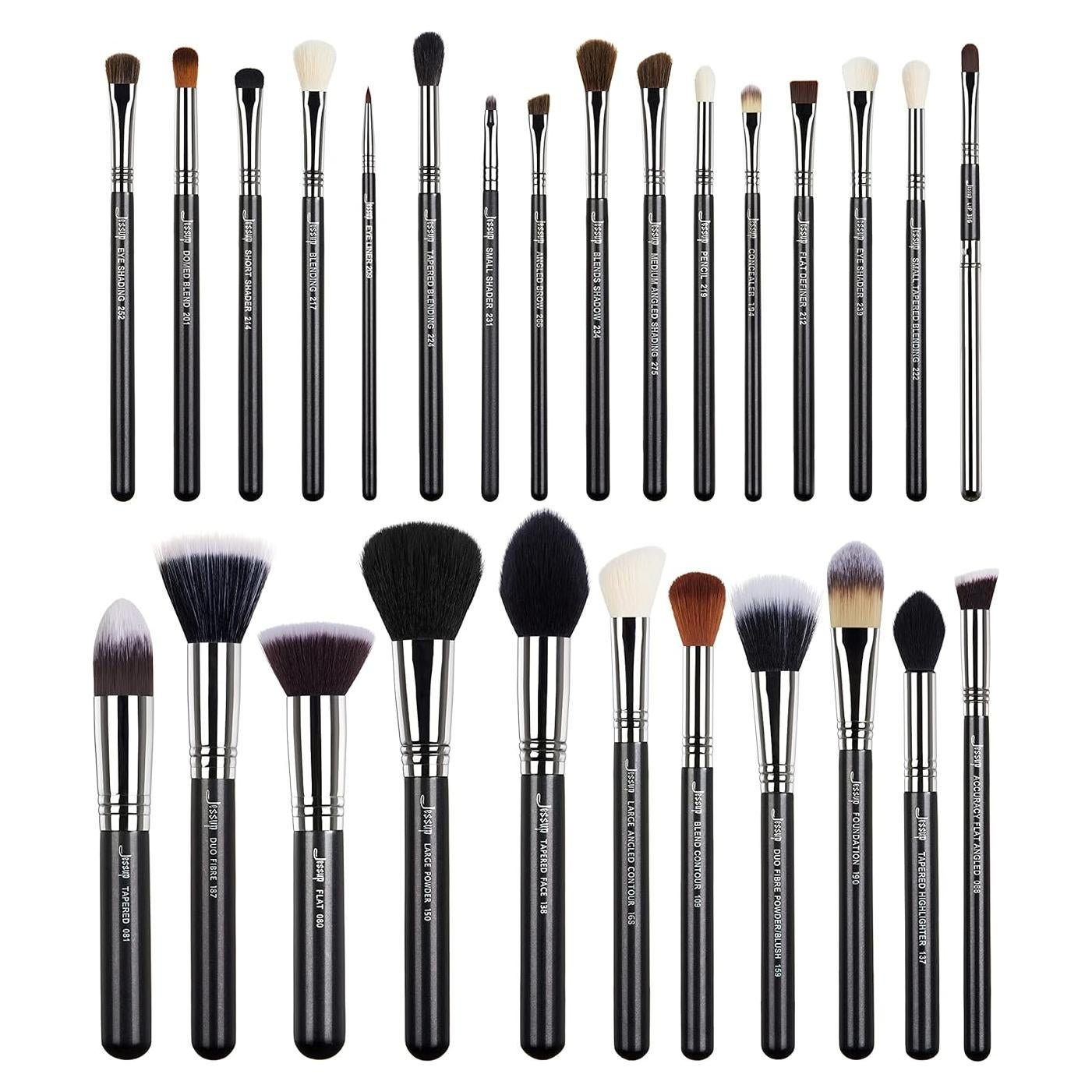 Juego de Brochas de Maquillaje Jessup 27 Piezas Sintéticas Premium