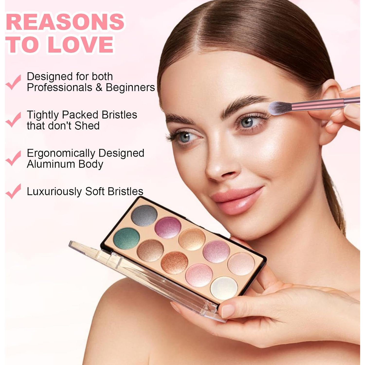 12 Brochas de Maquillaje 2 en 1 LLOUSSAK para Sombra de Ojos