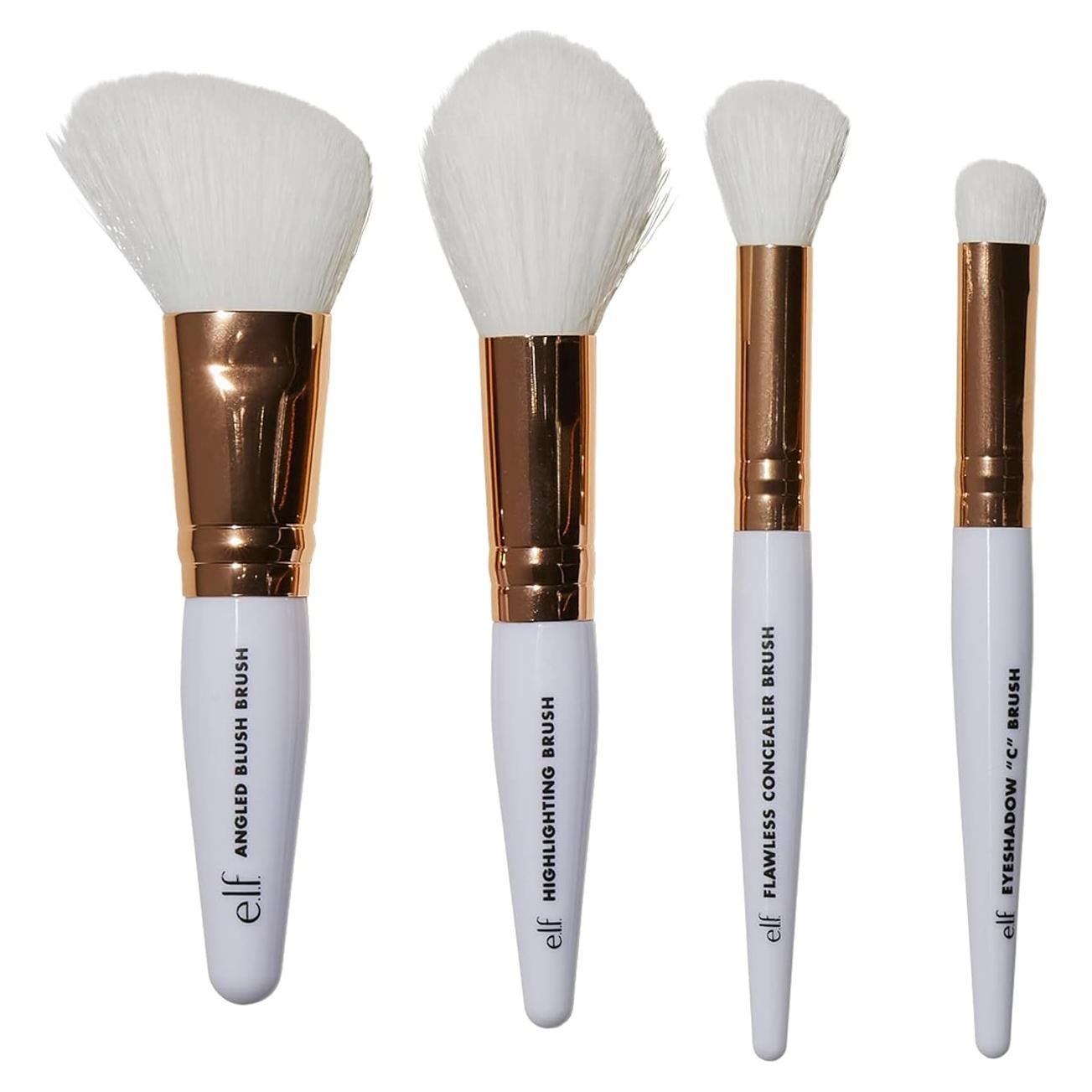 Kit de Brochas de Viaje e.l.f. Rosa Dorado 4 Piezas