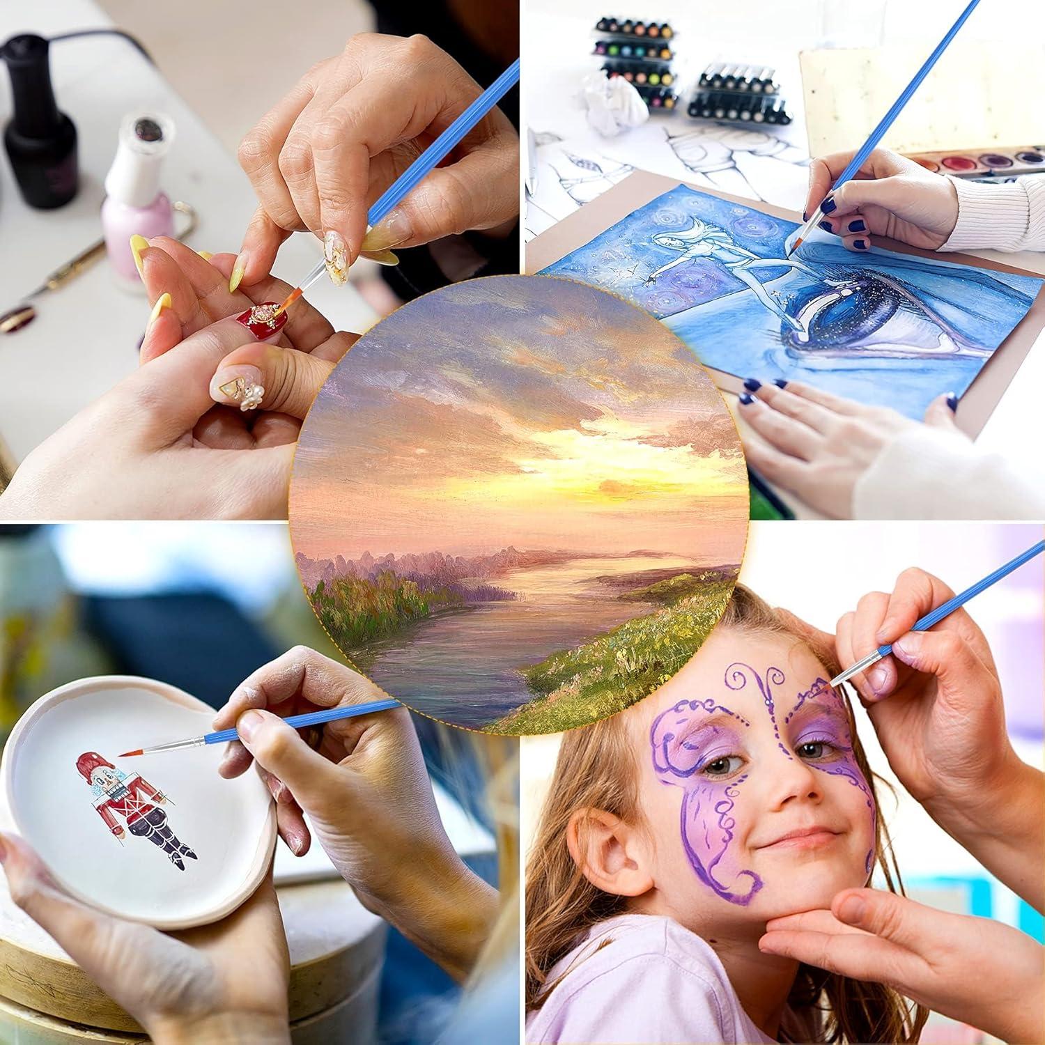 60 Pinceles Redondos DECYOOL para Pintura de Detalle