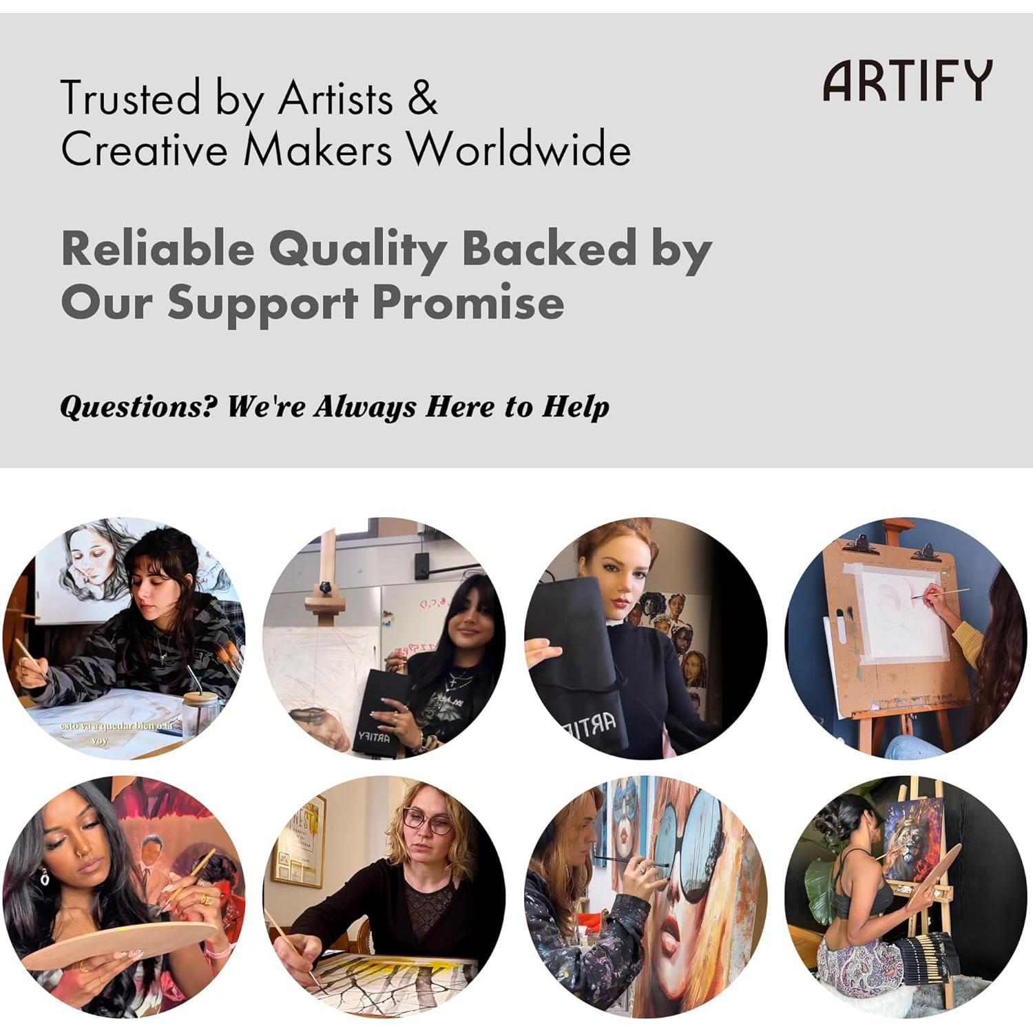 Set de Pinceles Profesionales ARTIFY 25 Piezas Nailon Sintético