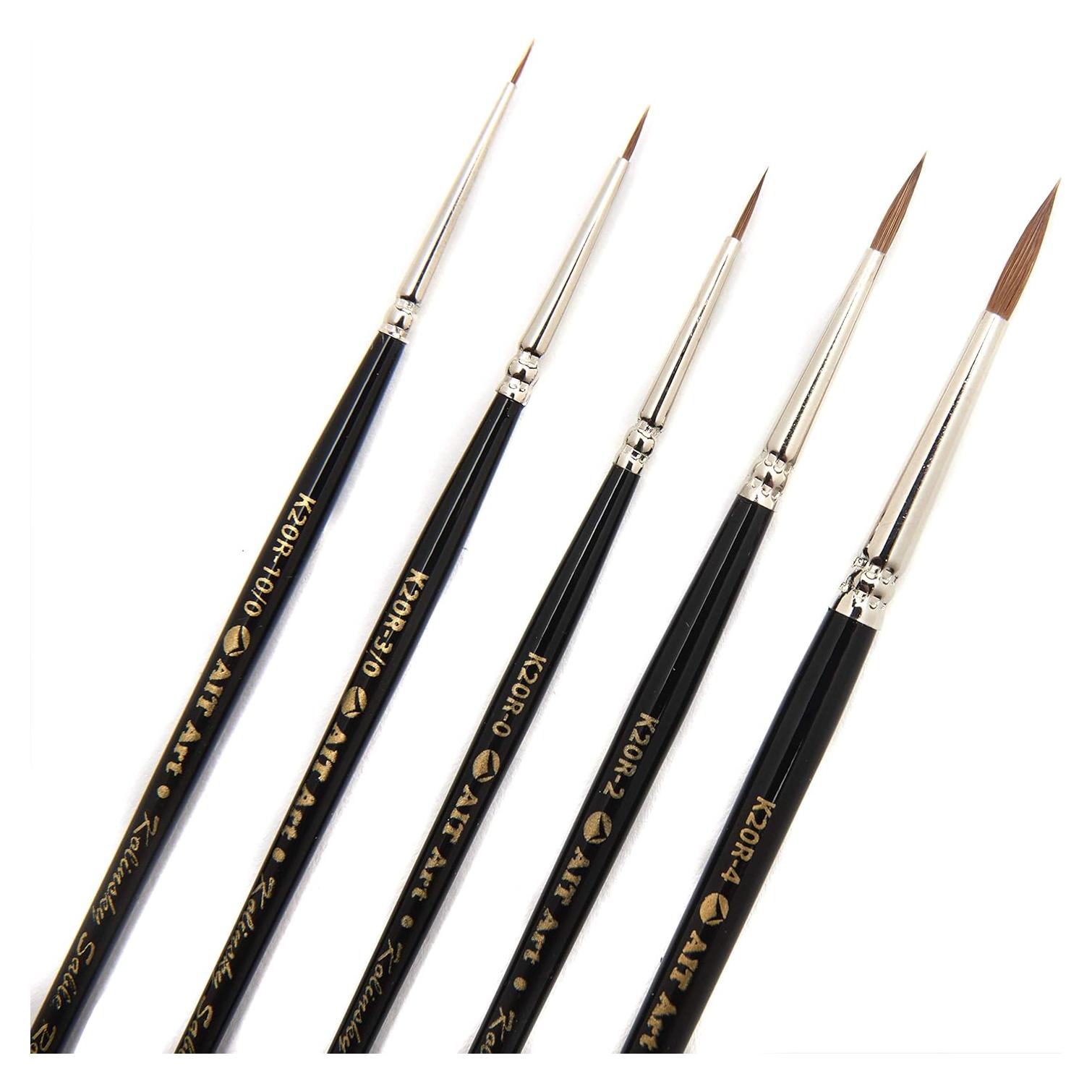 Conjunto de Pinceles de Detalle AIT Art - 5 Pinceles Kolinsky