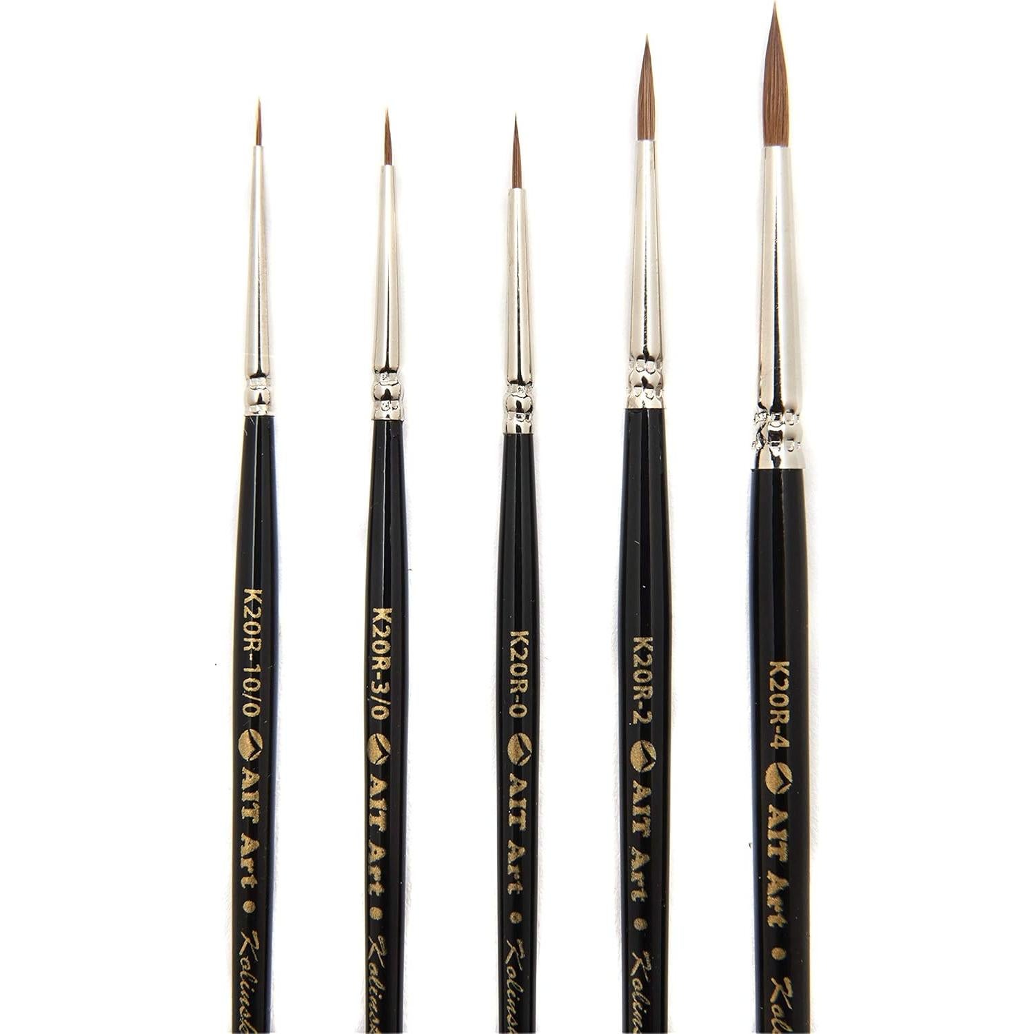 Conjunto de Pinceles de Detalle AIT Art - 5 Pinceles Kolinsky