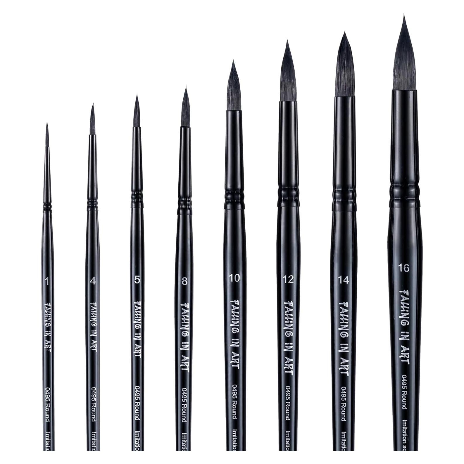 Juego de Pinceles Profesionales Falling in Art 8 Pcs Pelo Sintético