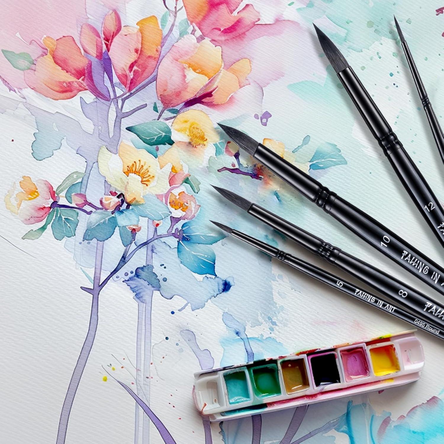 Juego de Pinceles Profesionales Falling in Art 8 Pcs Pelo Sintético