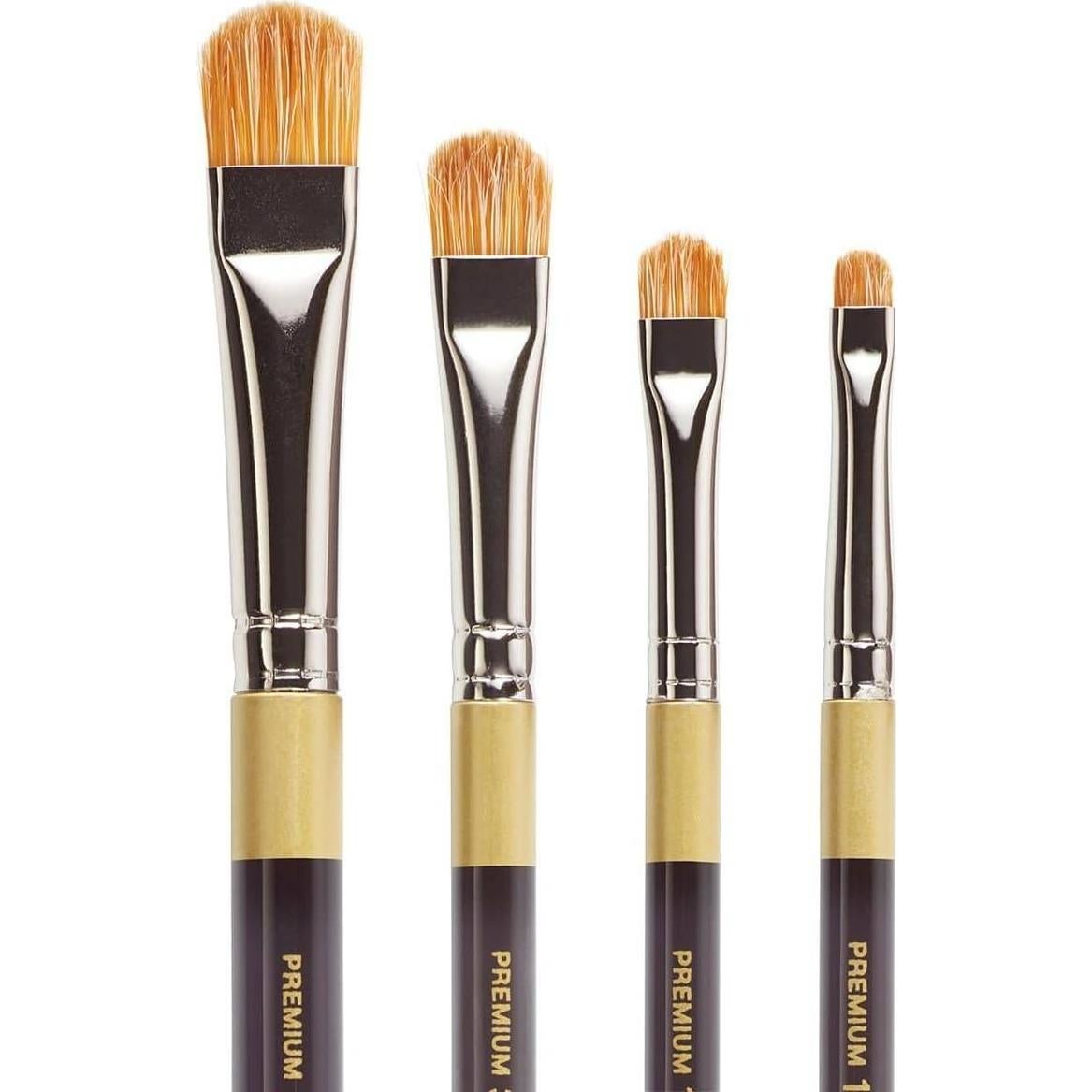 Set de Pinceles KINGART B-095 4 Piezas para Acrílico y Óleo