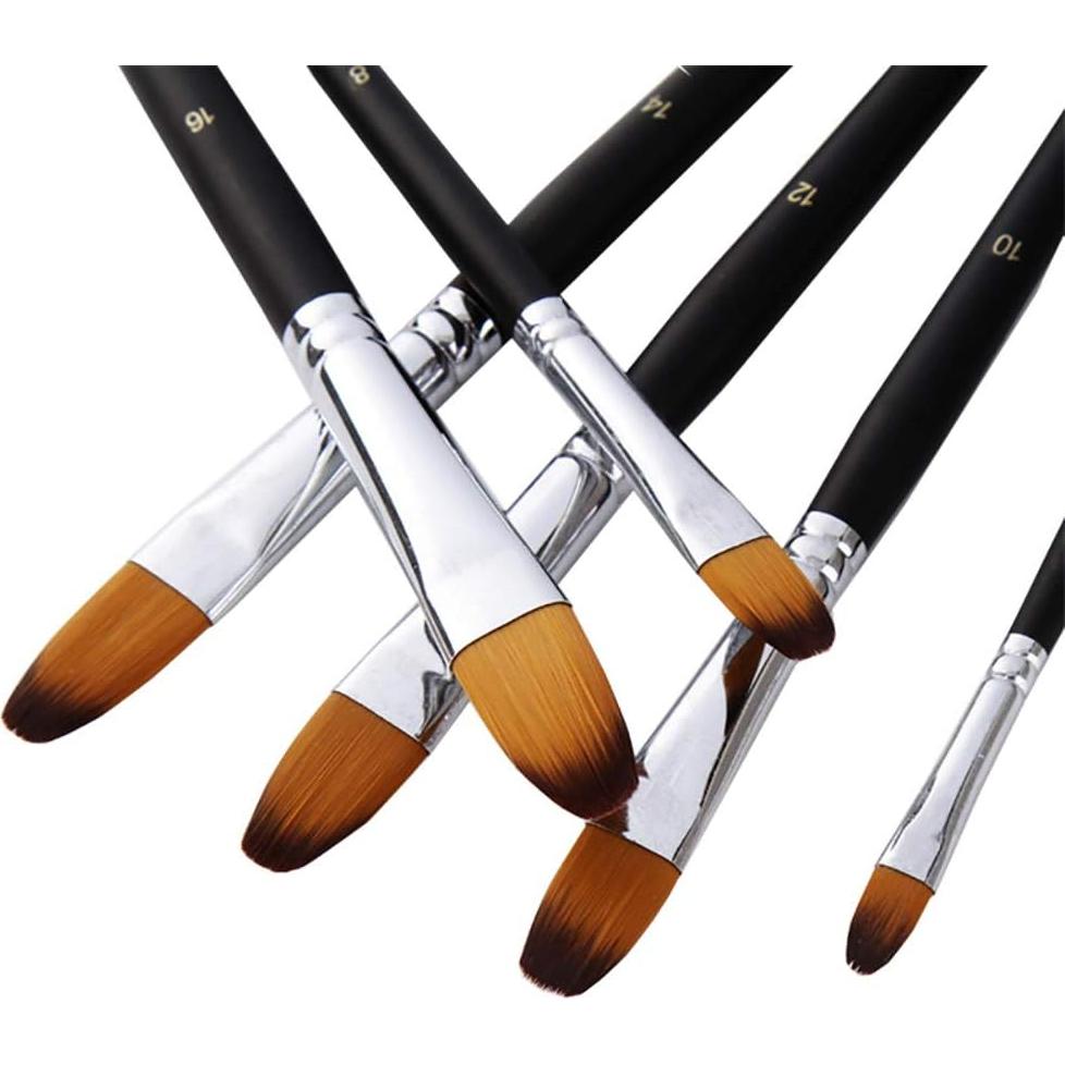 Juego de Pinceles Filbert HOJIBOFA 9 Piezas Nylon para Pintura