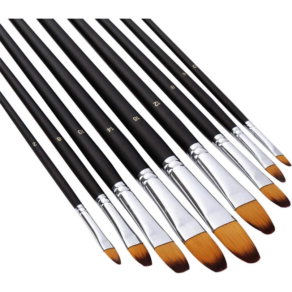 Juego de Pinceles Filbert HOJIBOFA 9 Piezas Nylon para Pintura