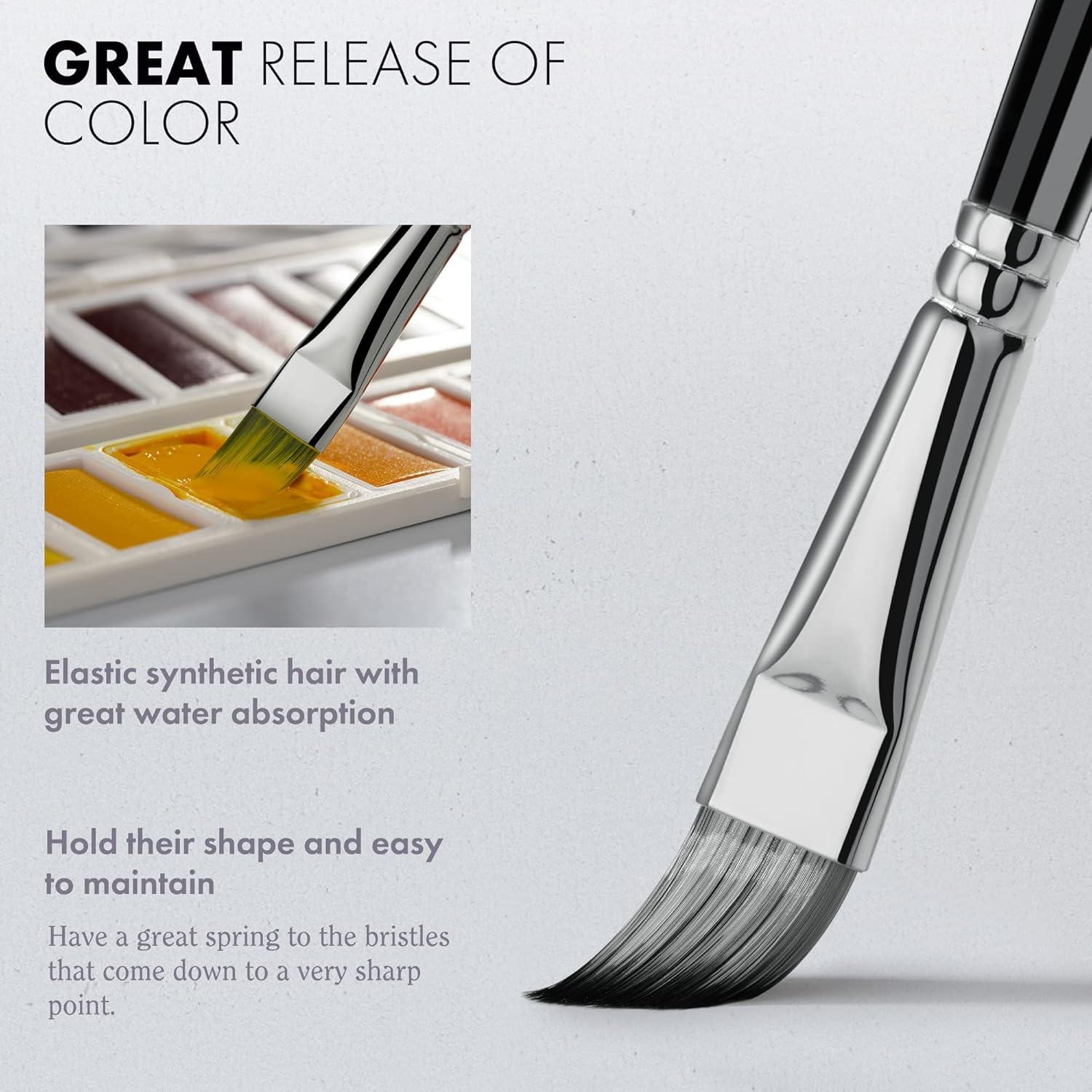 Juego de Pinceles de Pintura 18 Pzs ARTIFY Nylon Negro