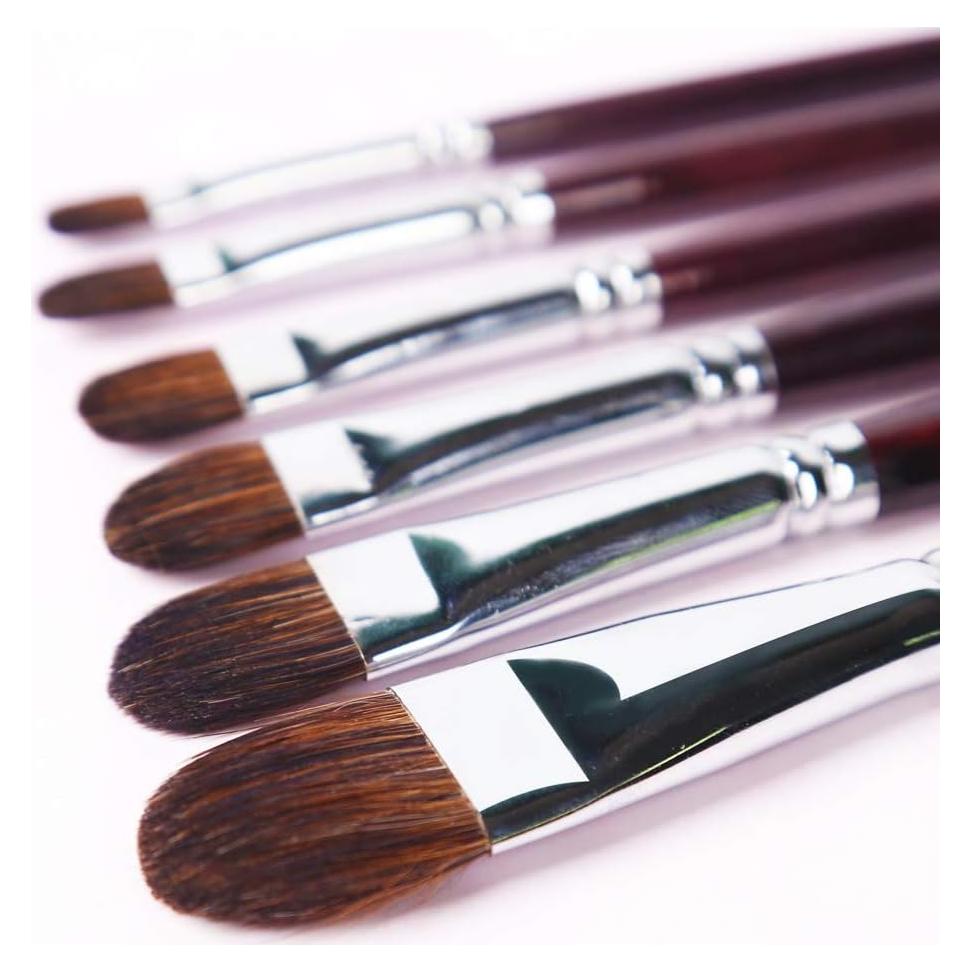 Set de Pinceles Filbert Transon 6pcs para Acrílico y Óleo