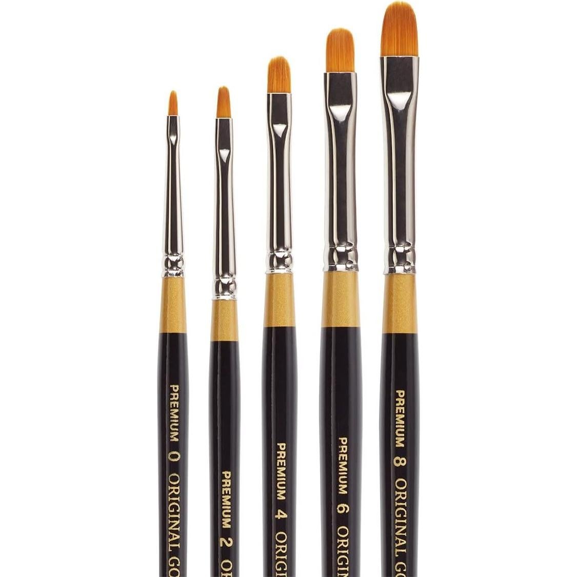 Set de 5 Pinceles Filbert Cortos KINGART B-093 para Pintura