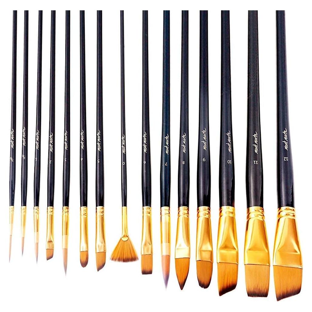 Juego de Pinceles de Pintura Mont Marte - 15 Piezas Taklon