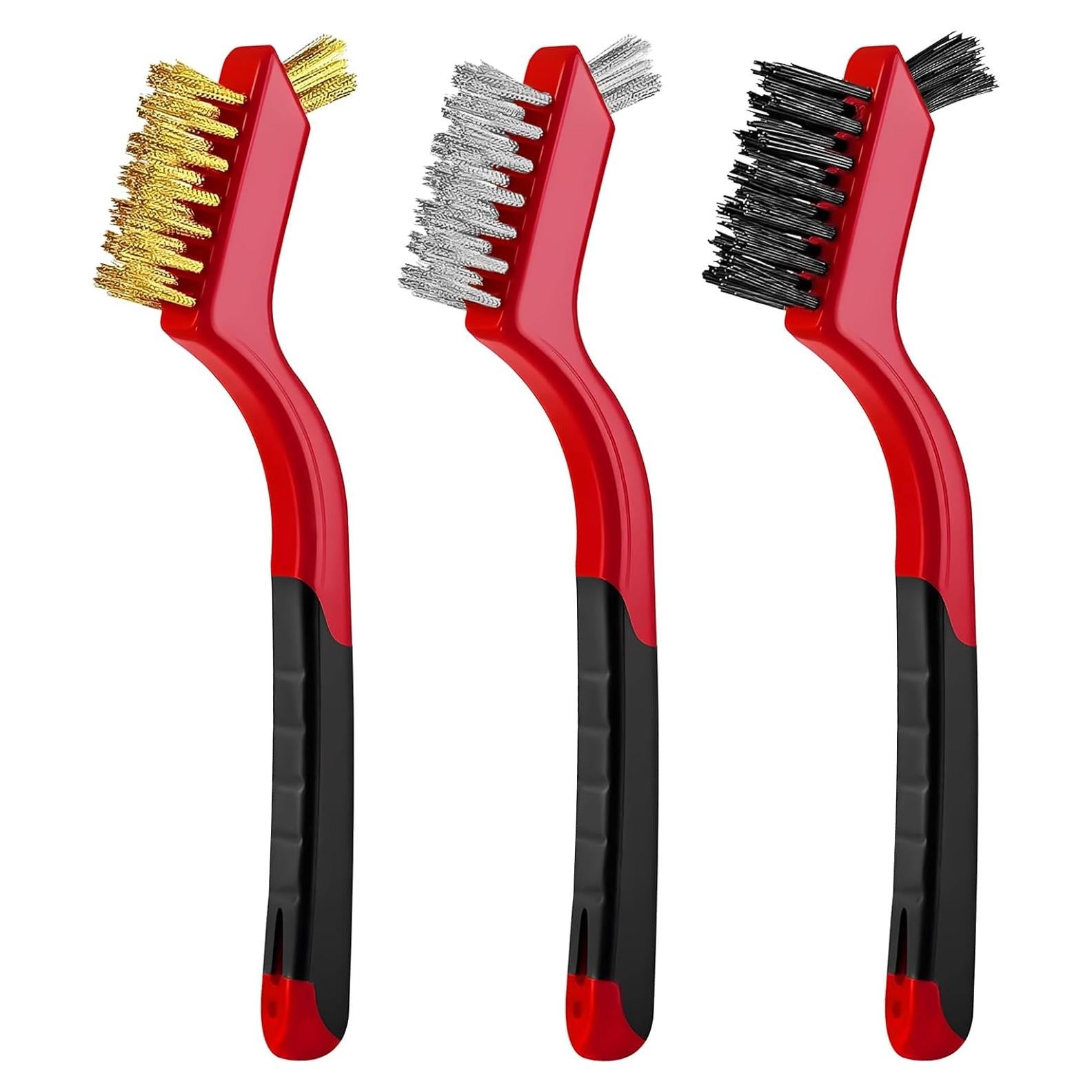 Juego de cepillos de alambre HQRNYP 3 piezas para limpieza de autos