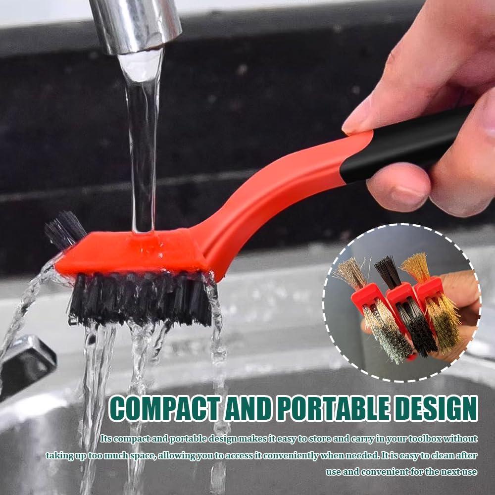 Juego de cepillos de alambre HQRNYP 3 piezas para limpieza de autos