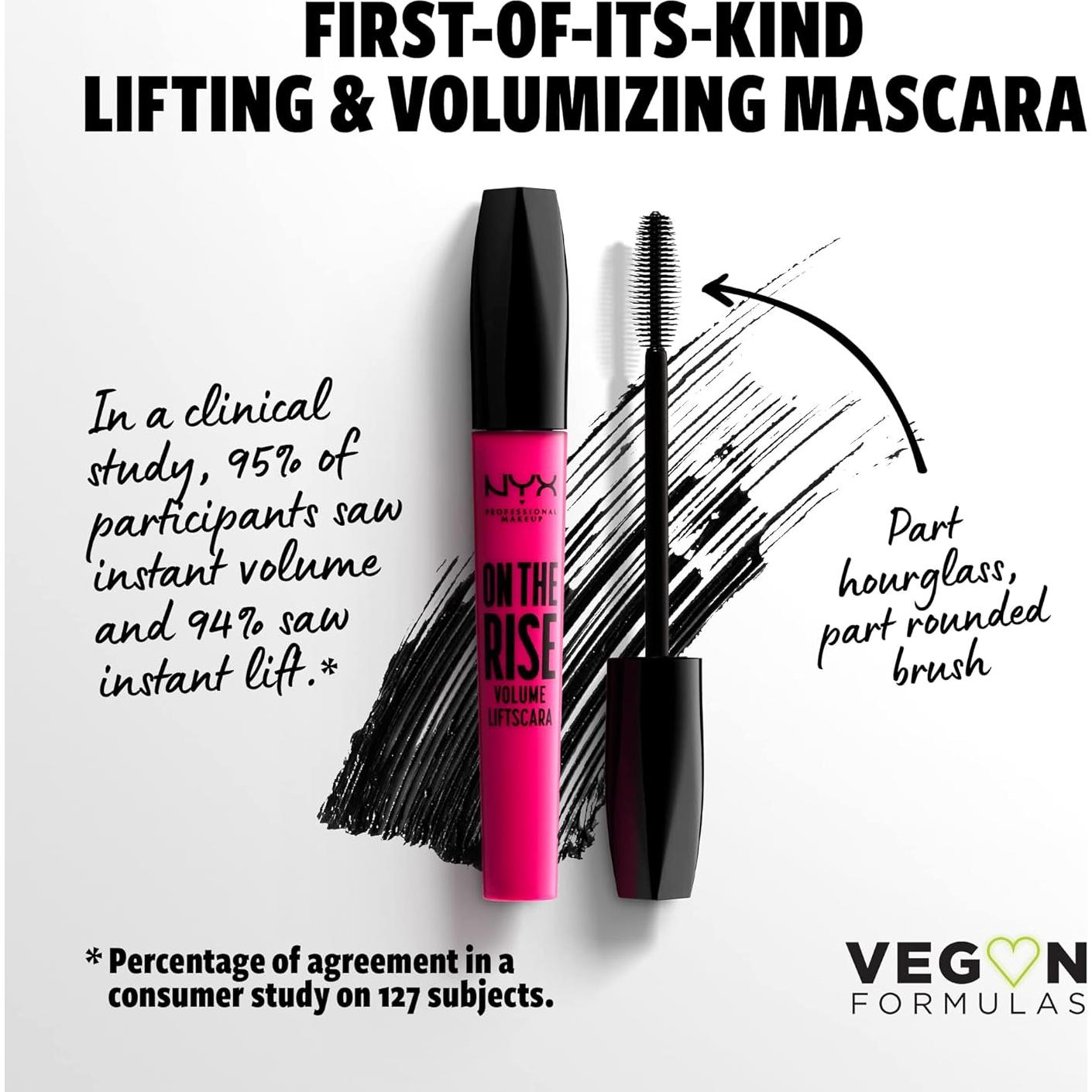 Máscara NYX On The Rise Volume Liftscara Negra 10ml