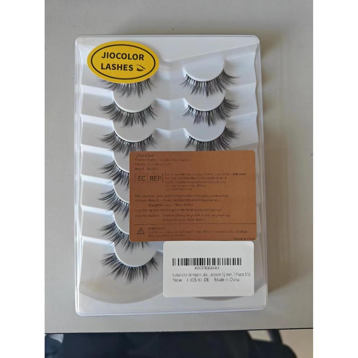 Pestañas Postizas Jiocolor Sueño Wispy 12mm 7 Pares Naturales