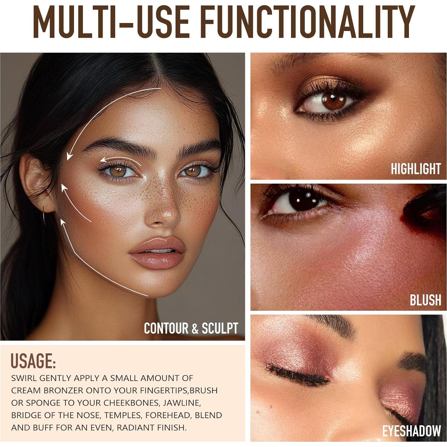 Crema Bronceadora UCANBE para Cara y Cuerpo 50g - Brillo Dorado