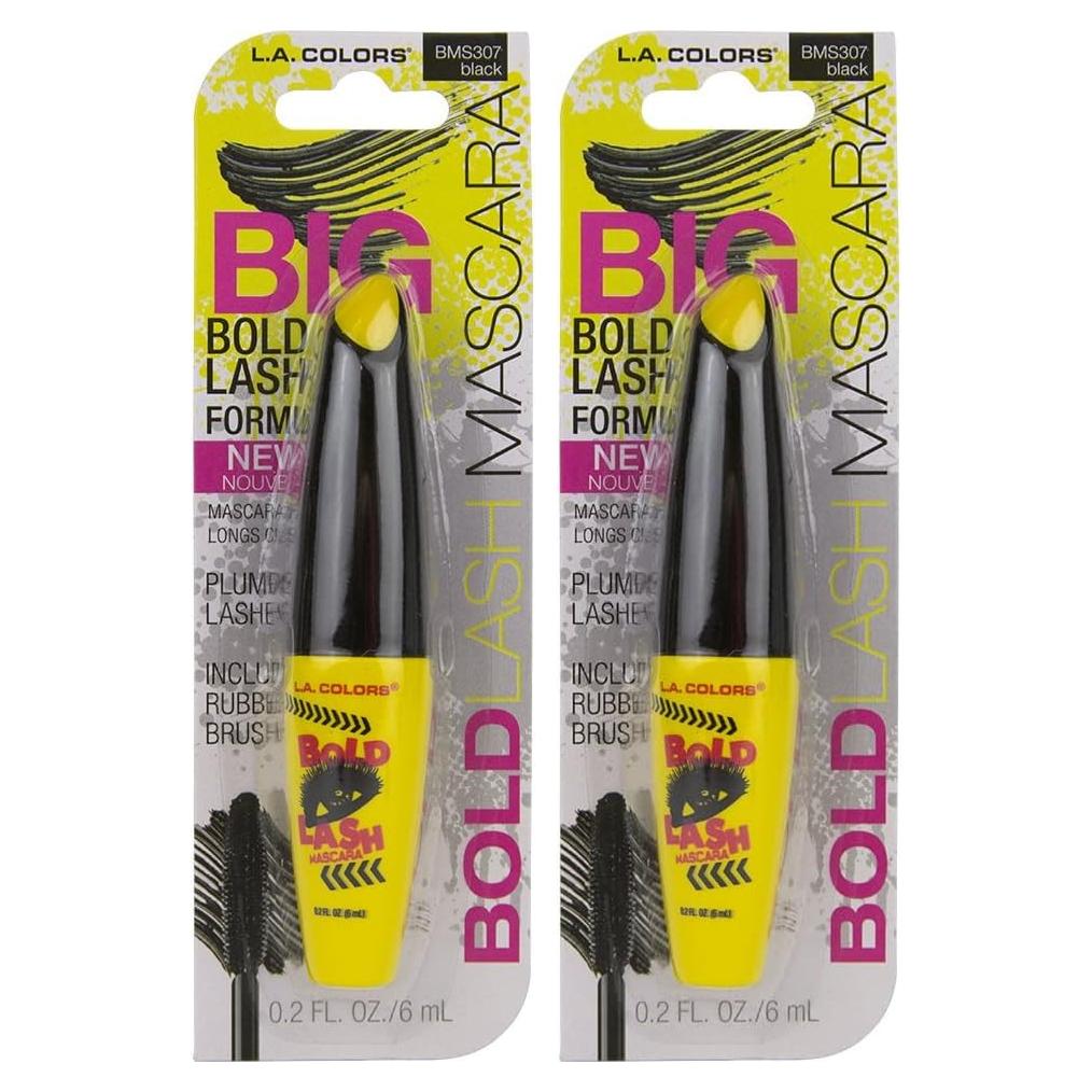 Máscara de Pestañas L.A. COLORS Bold Lash Negro Paquete de 2