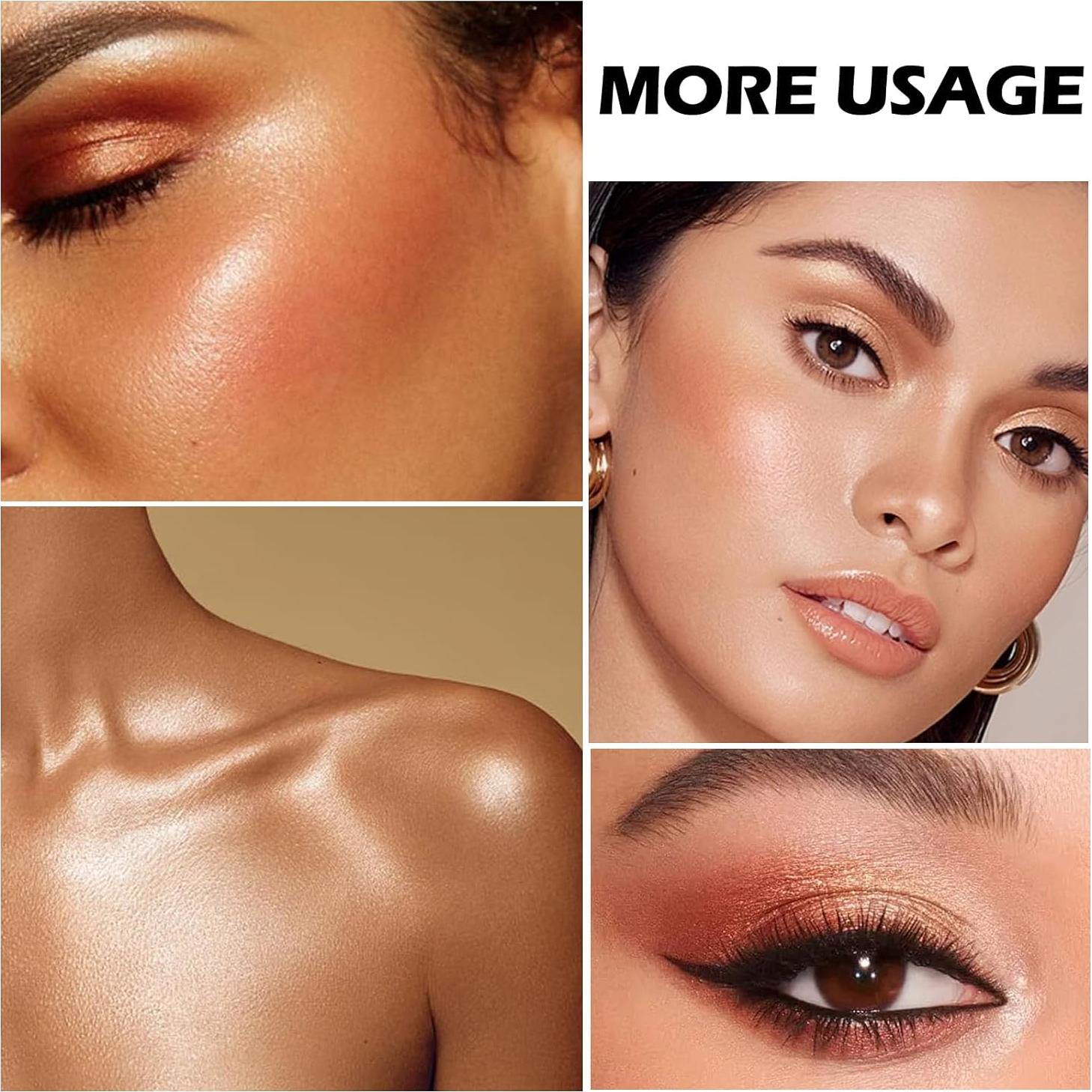 Paleta de Rubor e Iluminador Boobeen - 4 Colores Brillantes