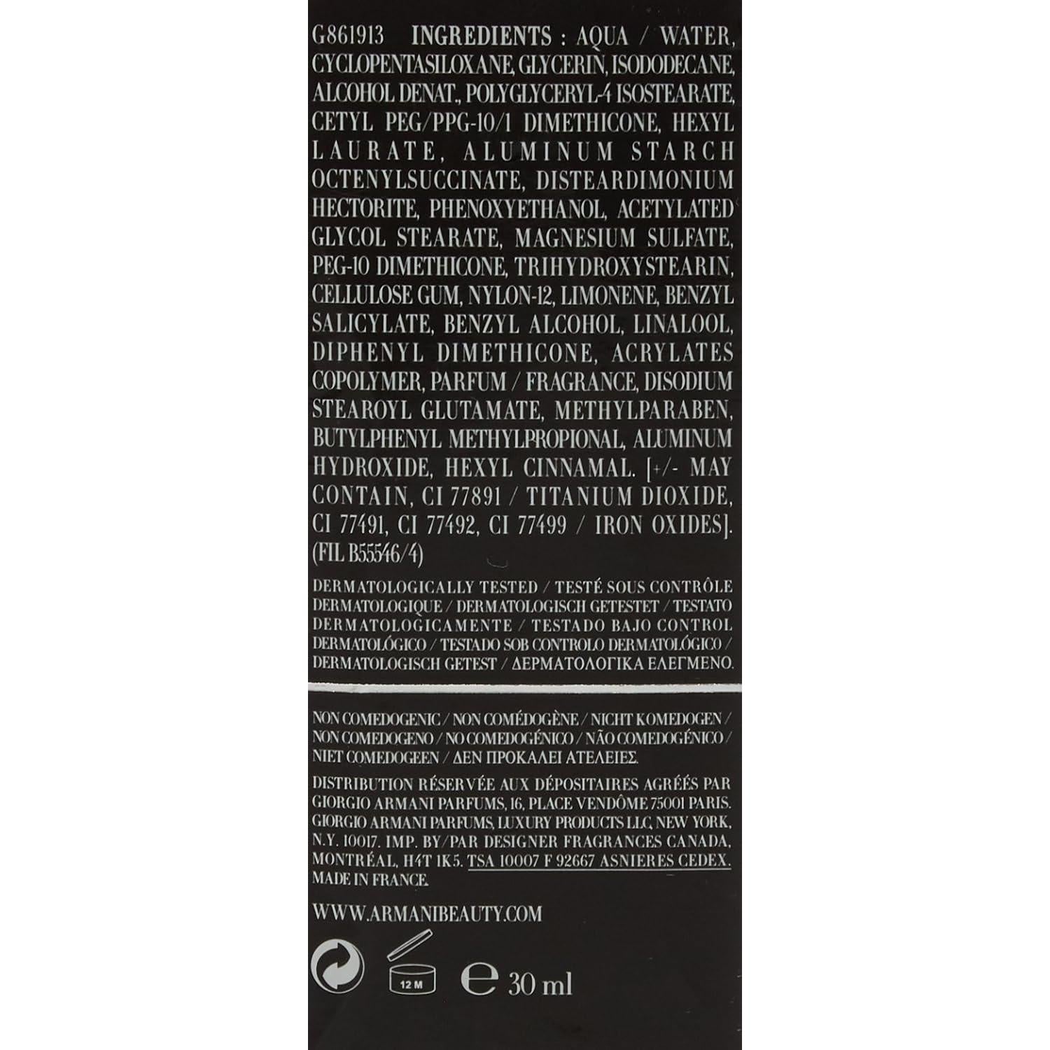 Base de Maquillaje Ligera Giorgio Armani No. 2 Marfil 28.35ml