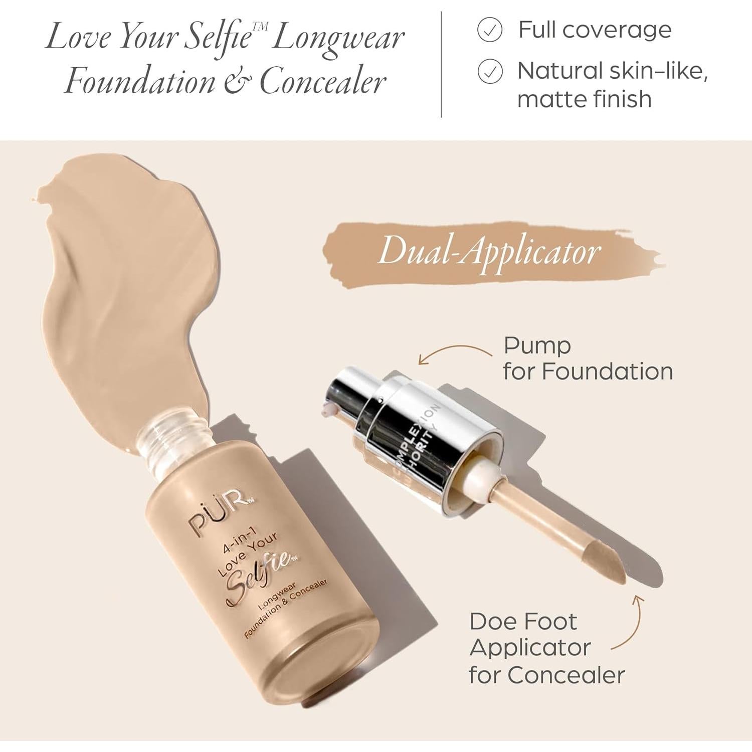 Base y Corrector 4-en-1 PUR Belleza - Larga Duración 90g