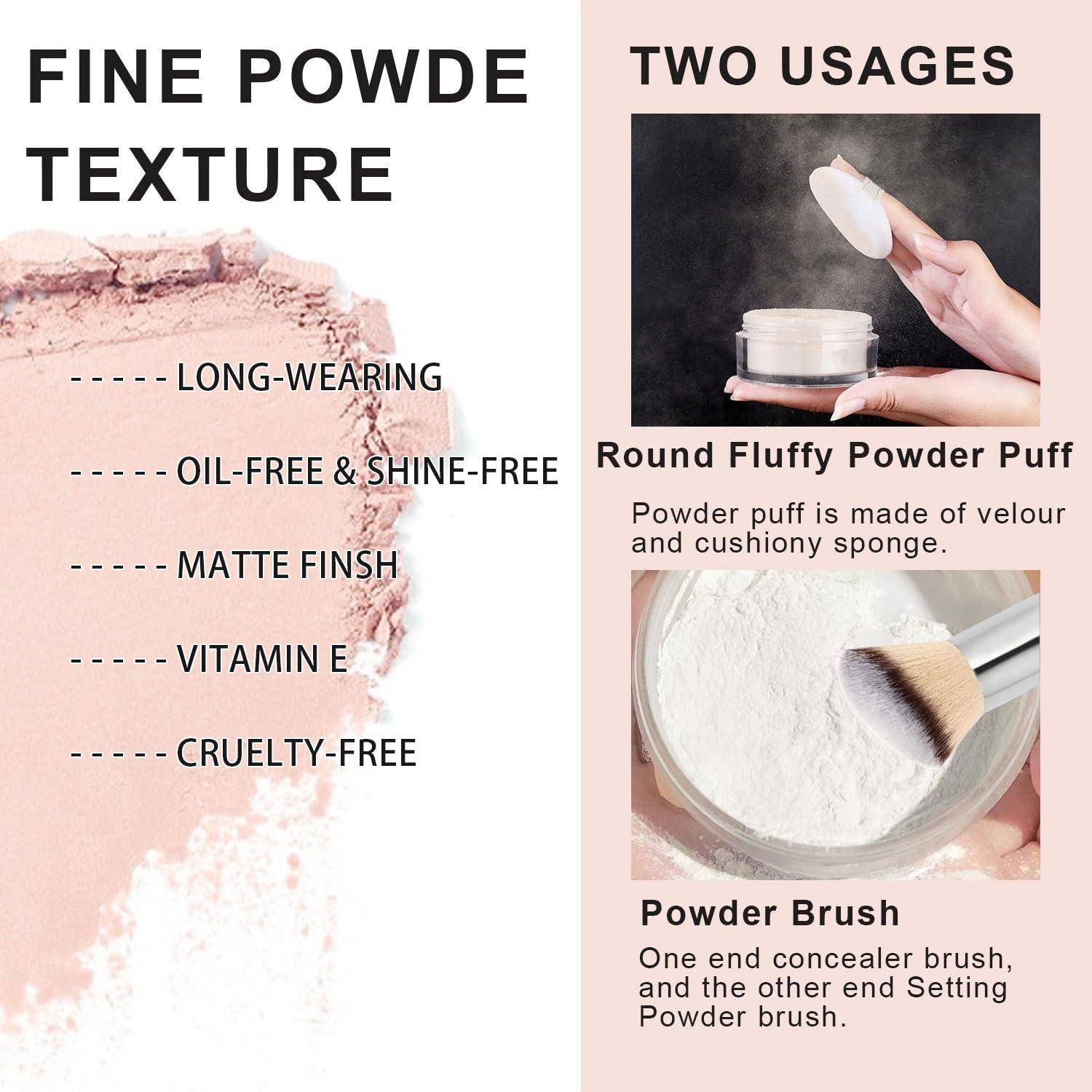 Polvo Suelto para Maquillaje LemonSac 8g Control de Aceite Rosa