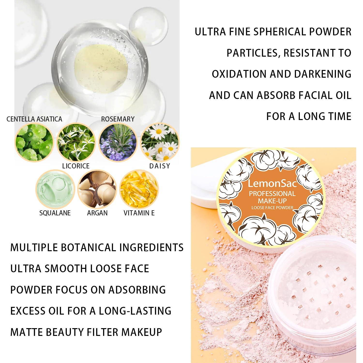 Polvo Suelto para Maquillaje LemonSac 8g Control de Aceite Rosa