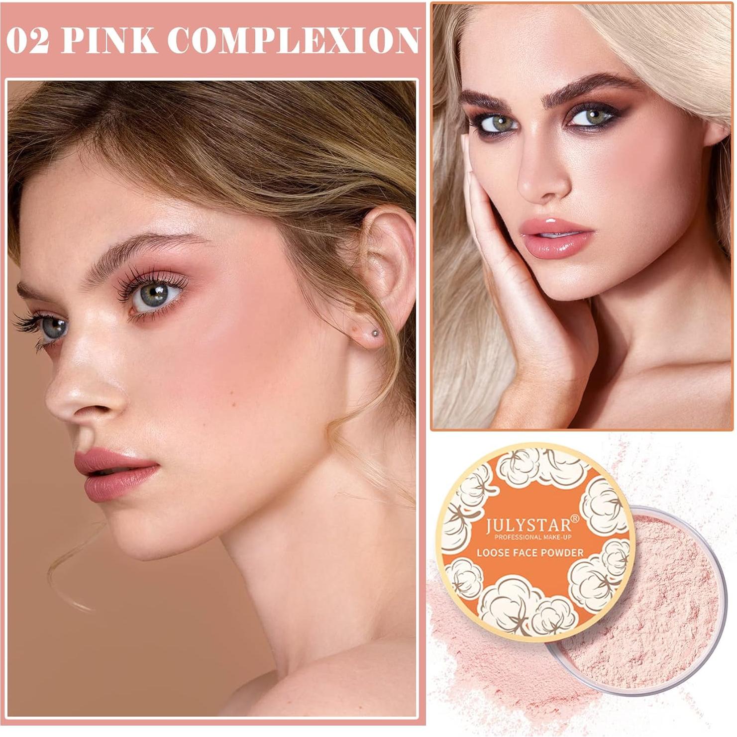 Polvo Suelto Fijador Rosa Mate QIUFSSE 53g Control Aceite