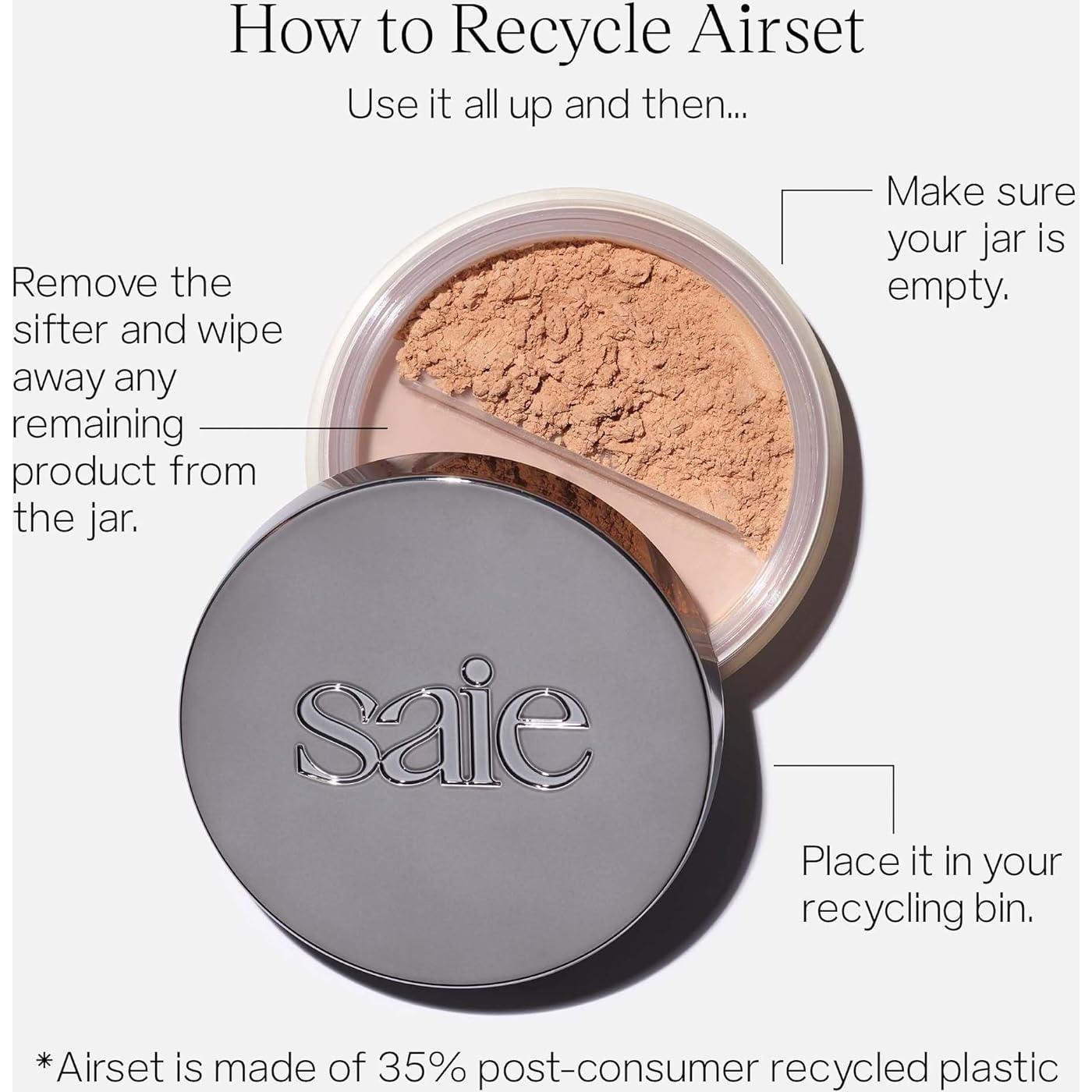Polvo Facial Suelto Saie Airset Translúcido 4.57 g - Fijador y Difuminador