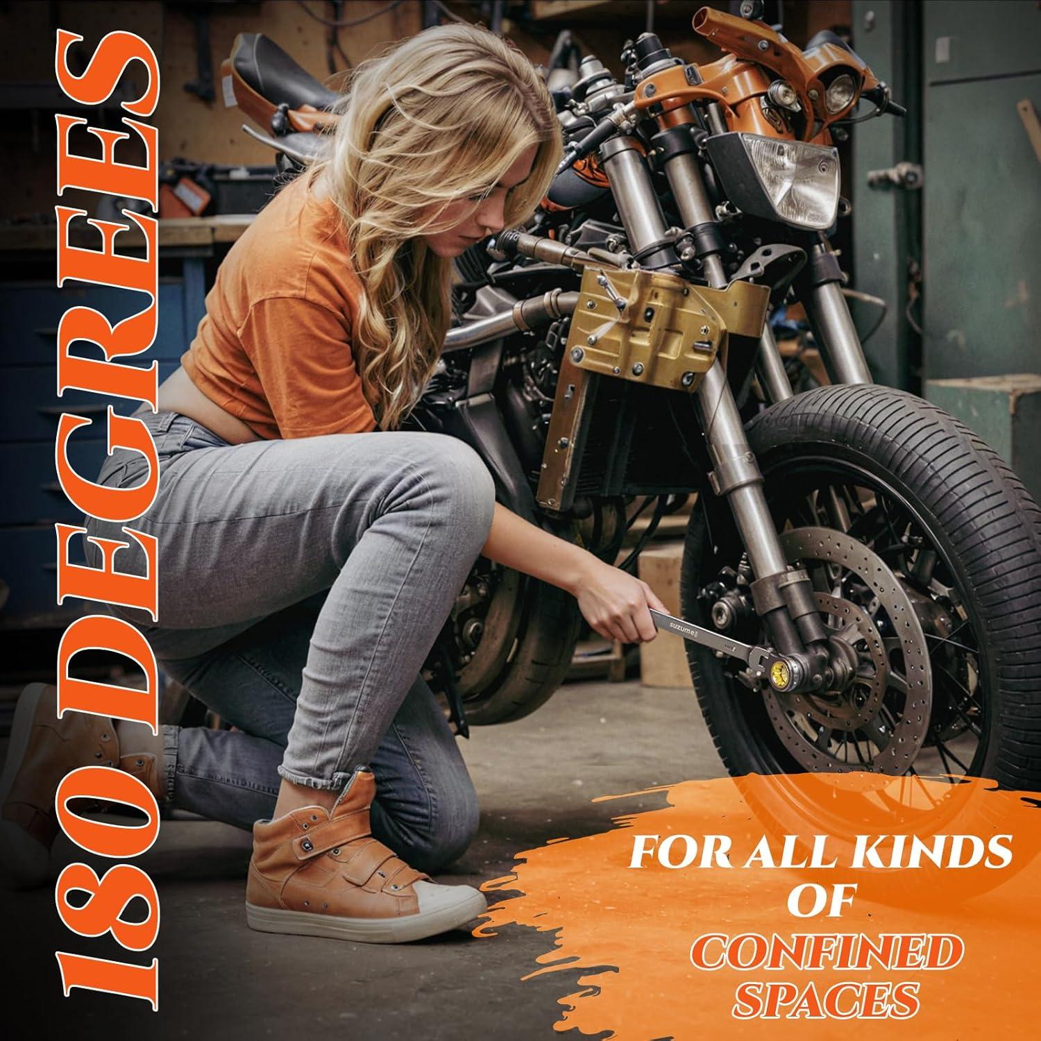 Juego de Llaves de Carraca SUZUME 12 Piezas 8-19mm Flexible