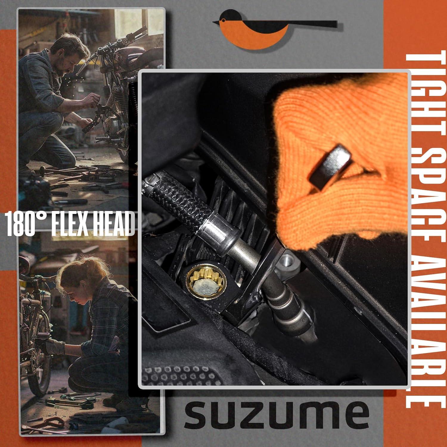 Juego de Llaves de Carraca SUZUME 12 Piezas 8-19mm Flexible