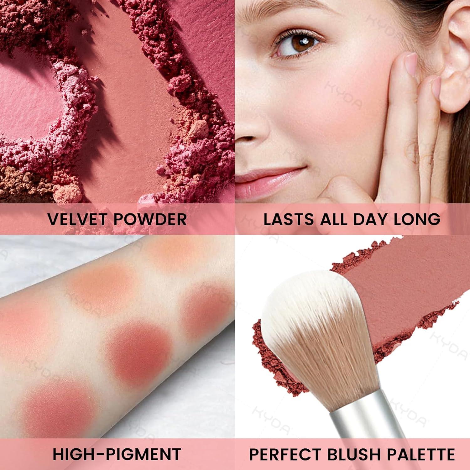 Paleta de Rubor KYDA 6 Colores Mate y Brillantes 20.1g