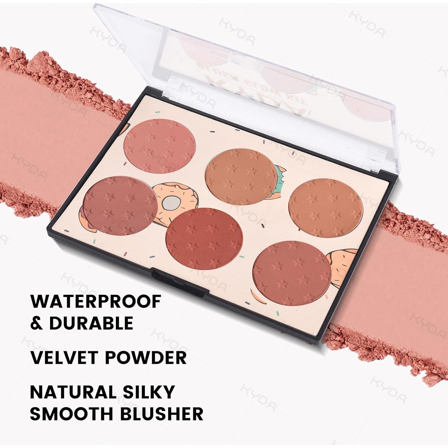 Paleta de Rubor KYDA 6 Colores Mate y Brillantes 20.1g