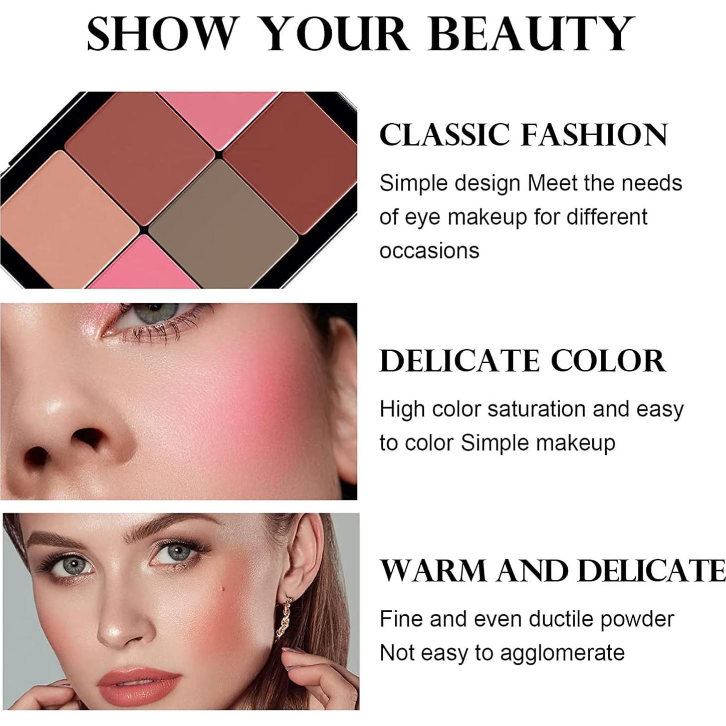 Paleta de Rubor SURORAIN 12 Colores Mate Larga Duración