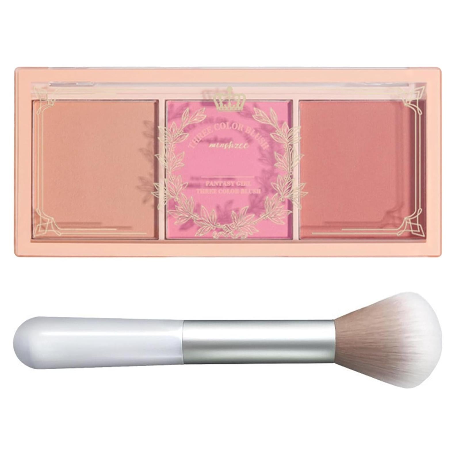 Paleta de Rubor Mate Kootinn 3 Tonos con Brocha 14.9x9cm