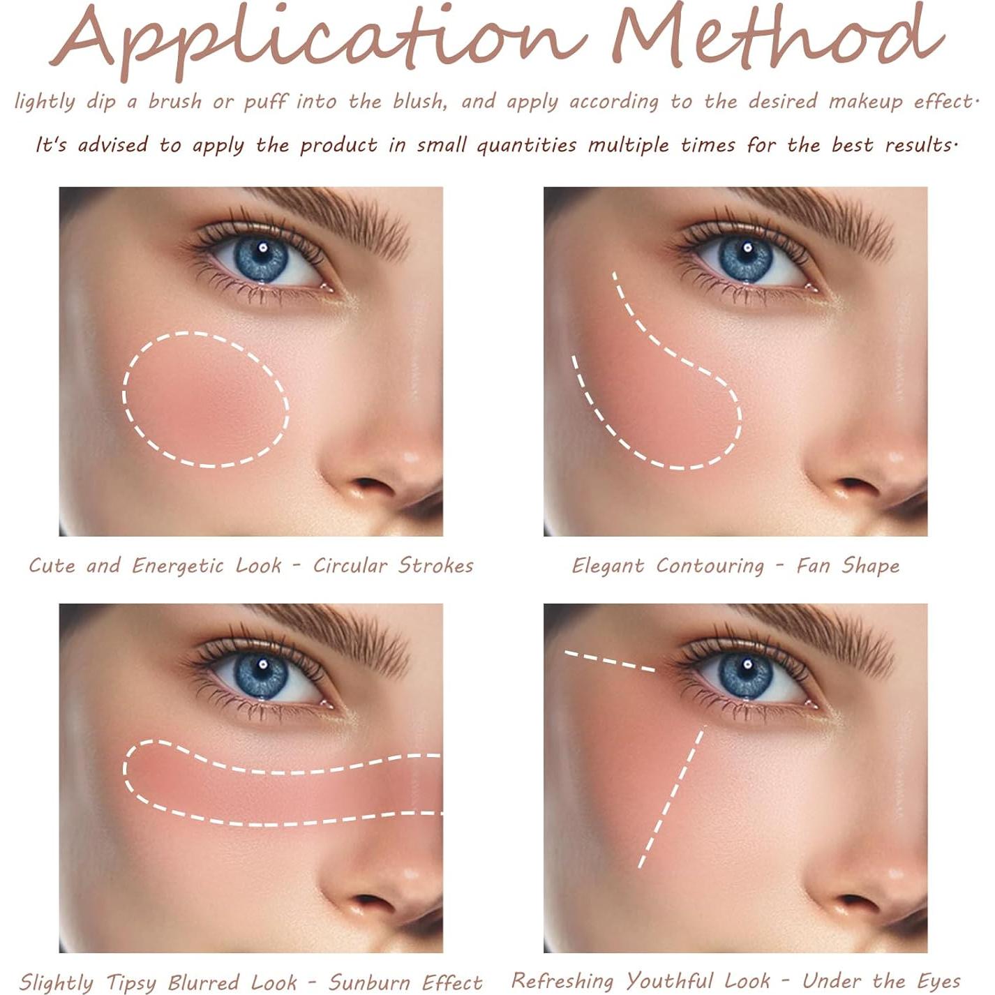 Paleta de Rubor Mate Kootinn 3 Tonos con Brocha 14.9x9cm