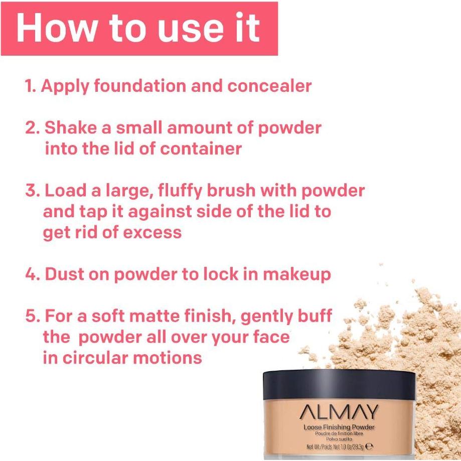 Polvo Fijador Suelto Almay 200 Claro Medio 28.35 g Hipoalergénico