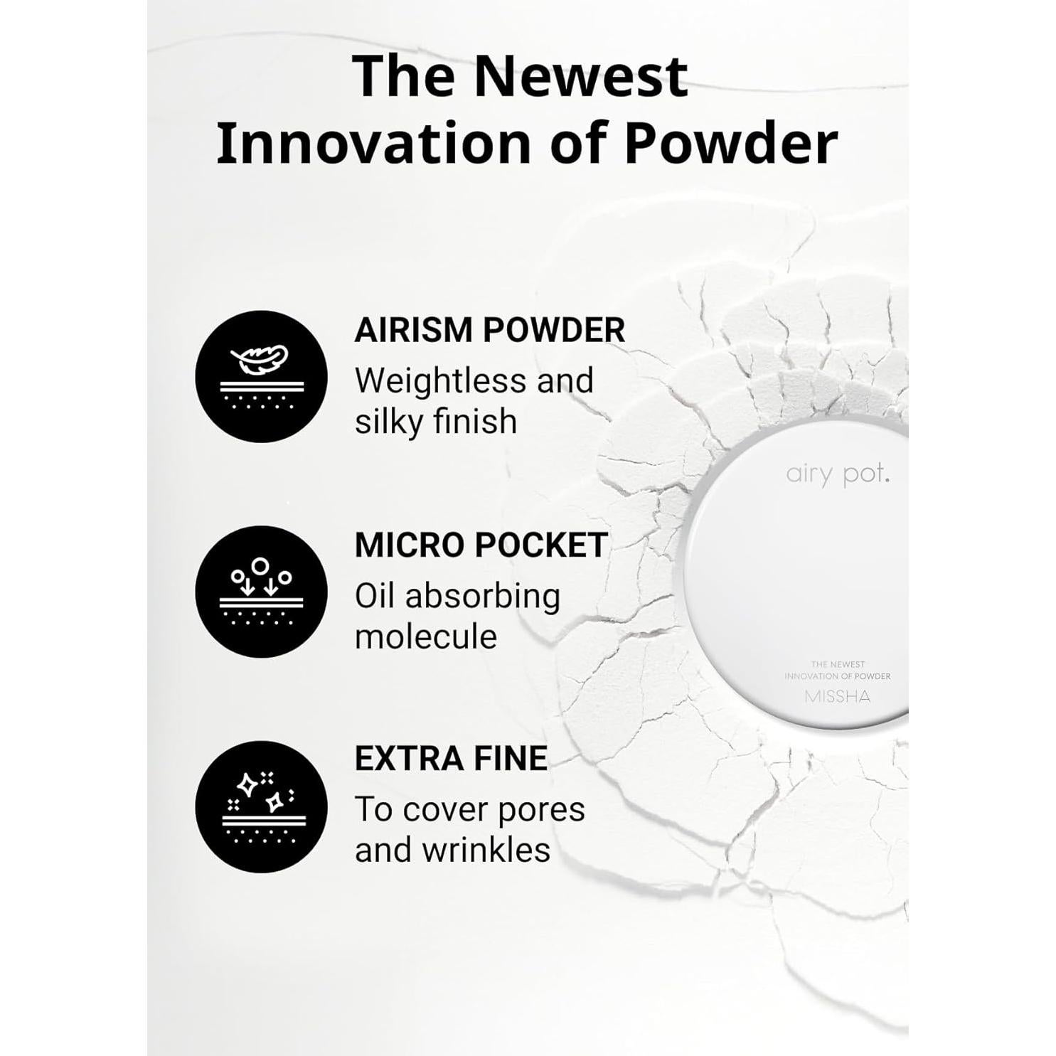 Polvo Translúcido Presionado MISSHA Airy Pot 5g - Acabado Mate Natural