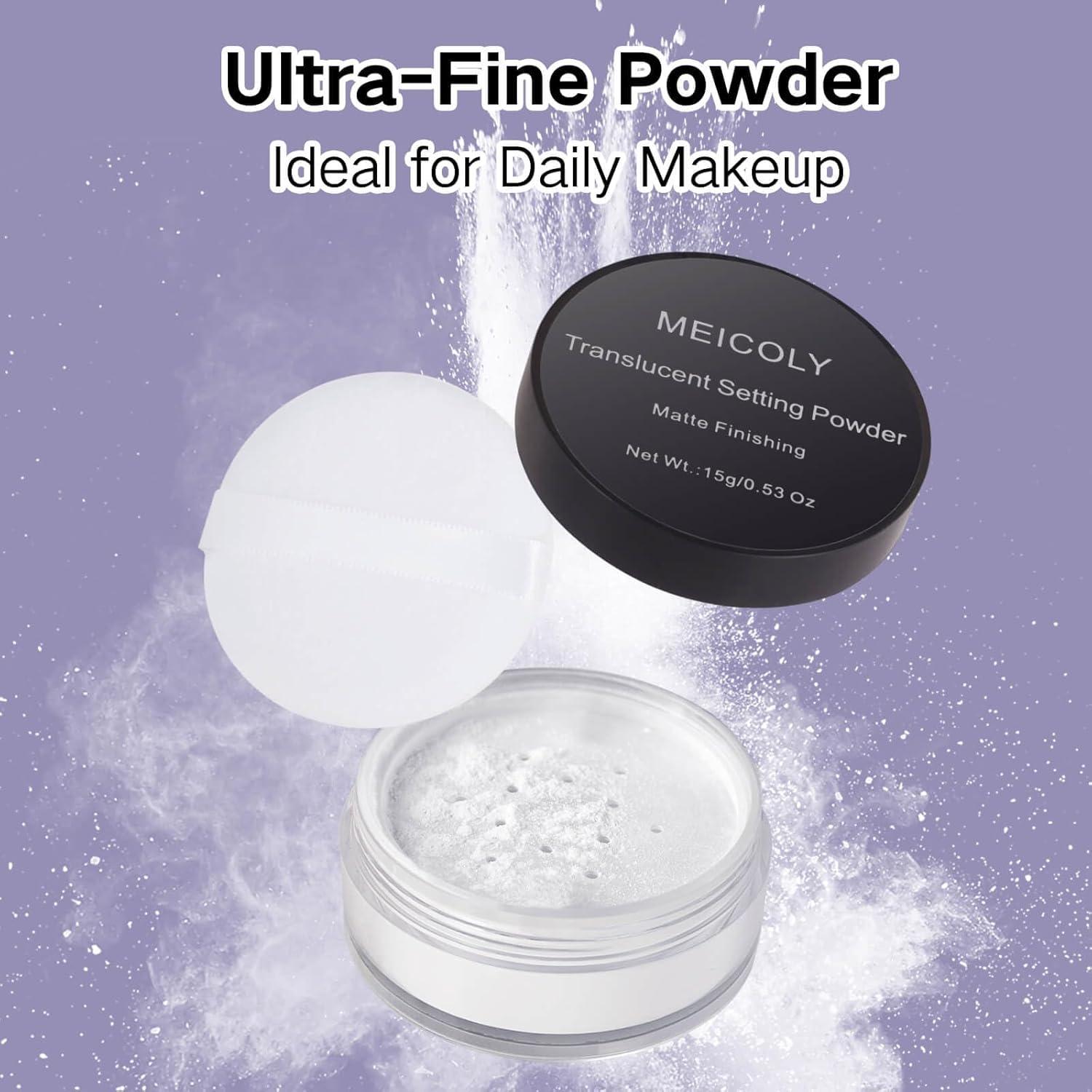 Polvo Fijador Sin Talco MEICOLY 49.6g Acabado Mate