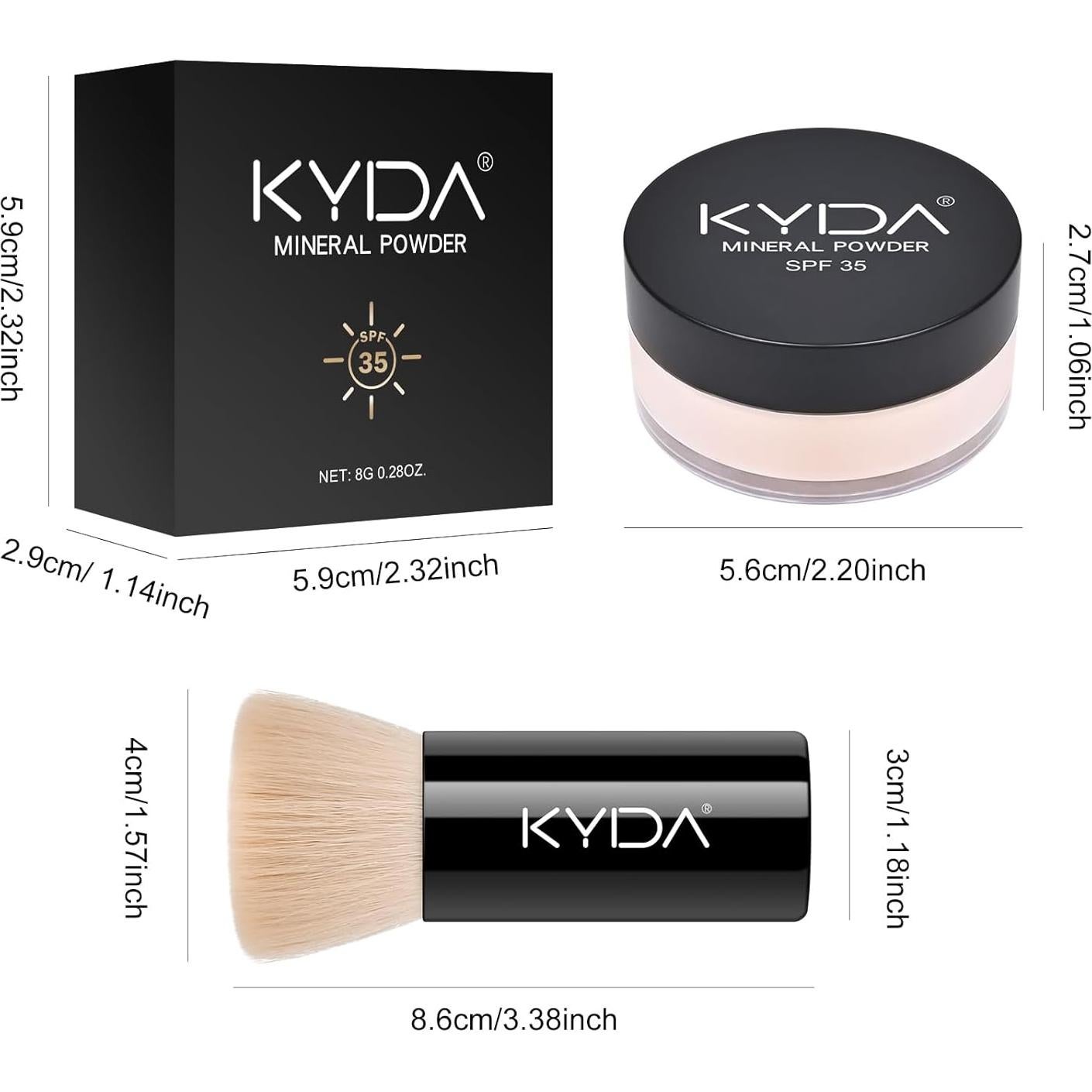 Polvo Mineral KYDA Translúcido SPF 35 7.94 g - Cobertura Ligera