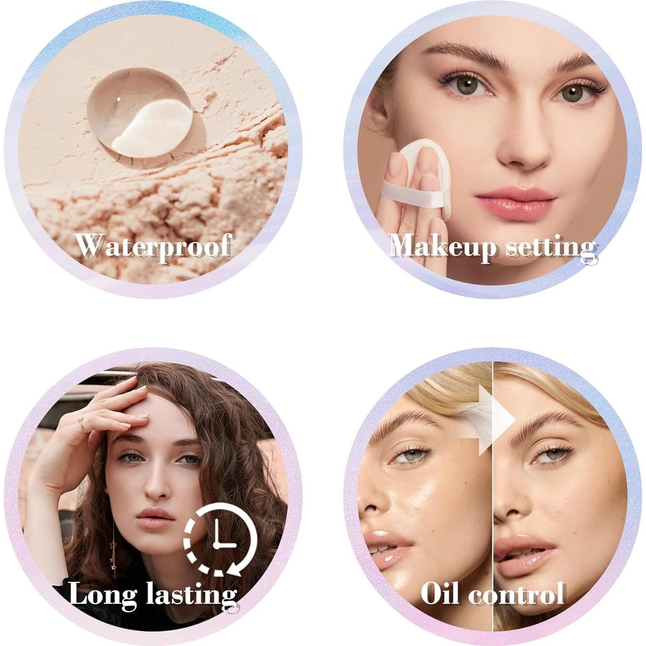 Polvo Suelto Fijador DWDiWen con Protector Solar 90g Rosa Claro